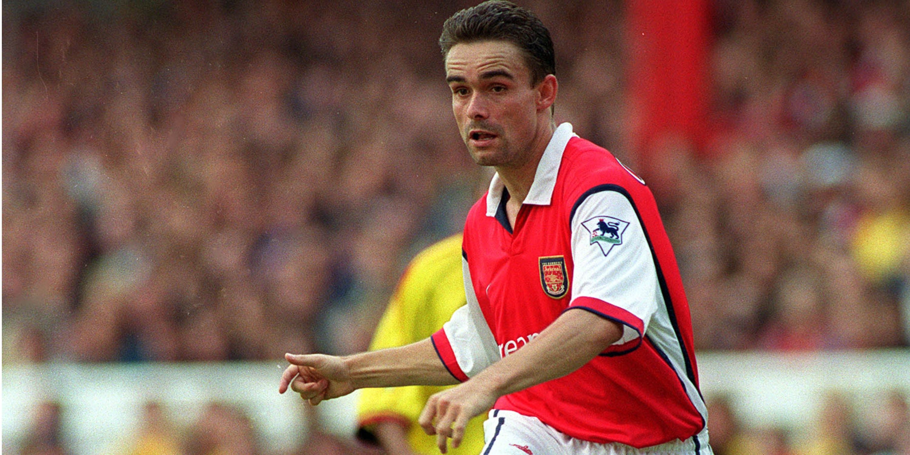 Marc Overmars in action for Arsenal