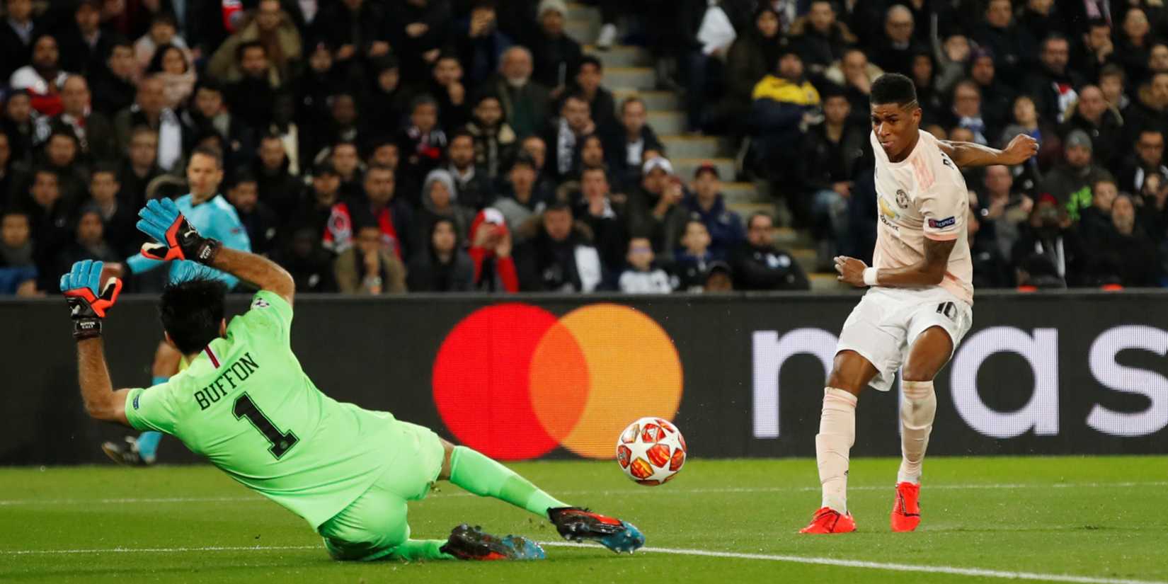 Gianluigi Buffon and Marcus Rashford