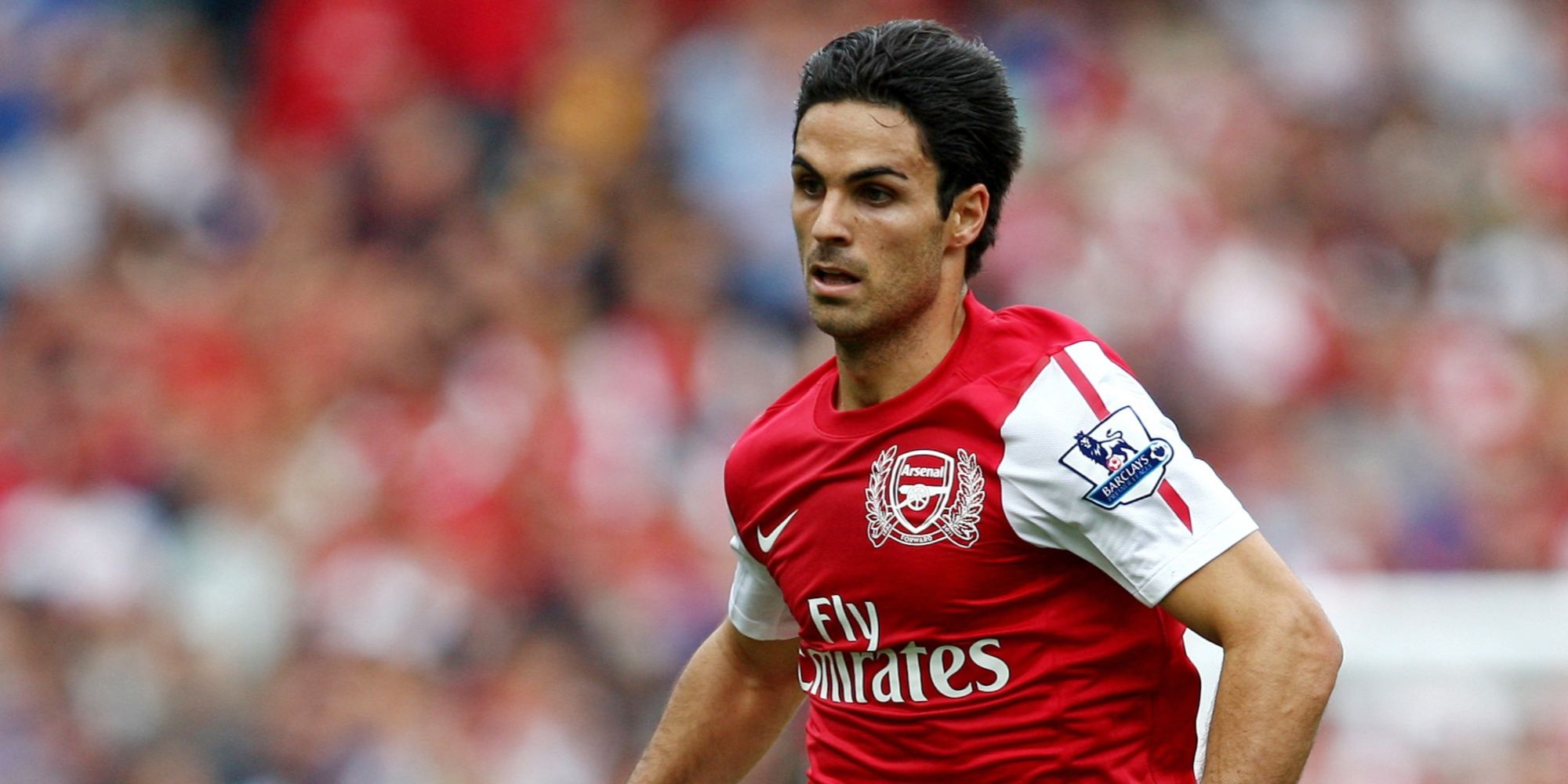 Arsenal's Mikel Arteta in action vs Everton