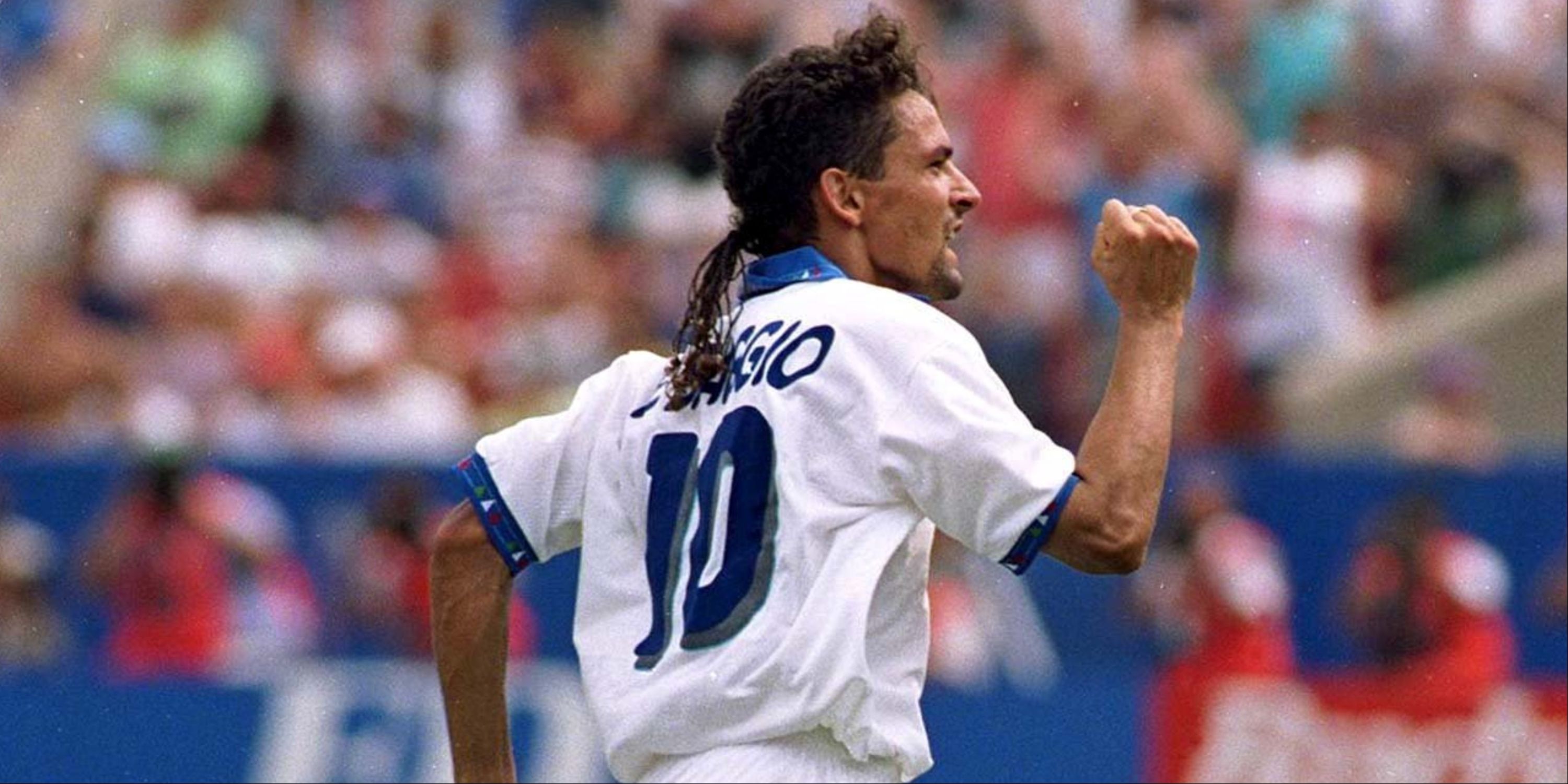 Roberto Baggio in action for Italy. 
