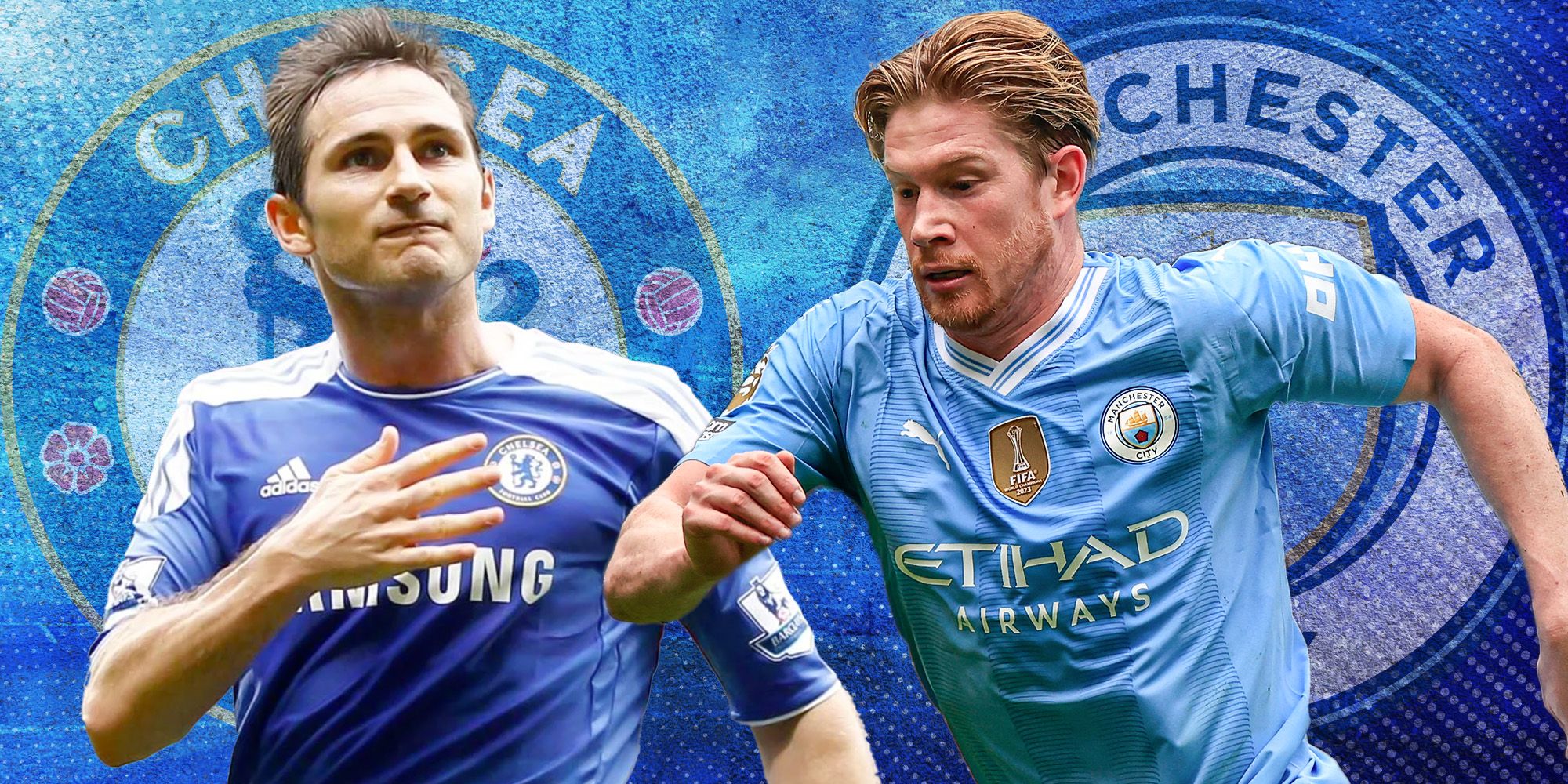 Chelsea's Frank Lampard and Manchester City's Kevin De Bruyne.