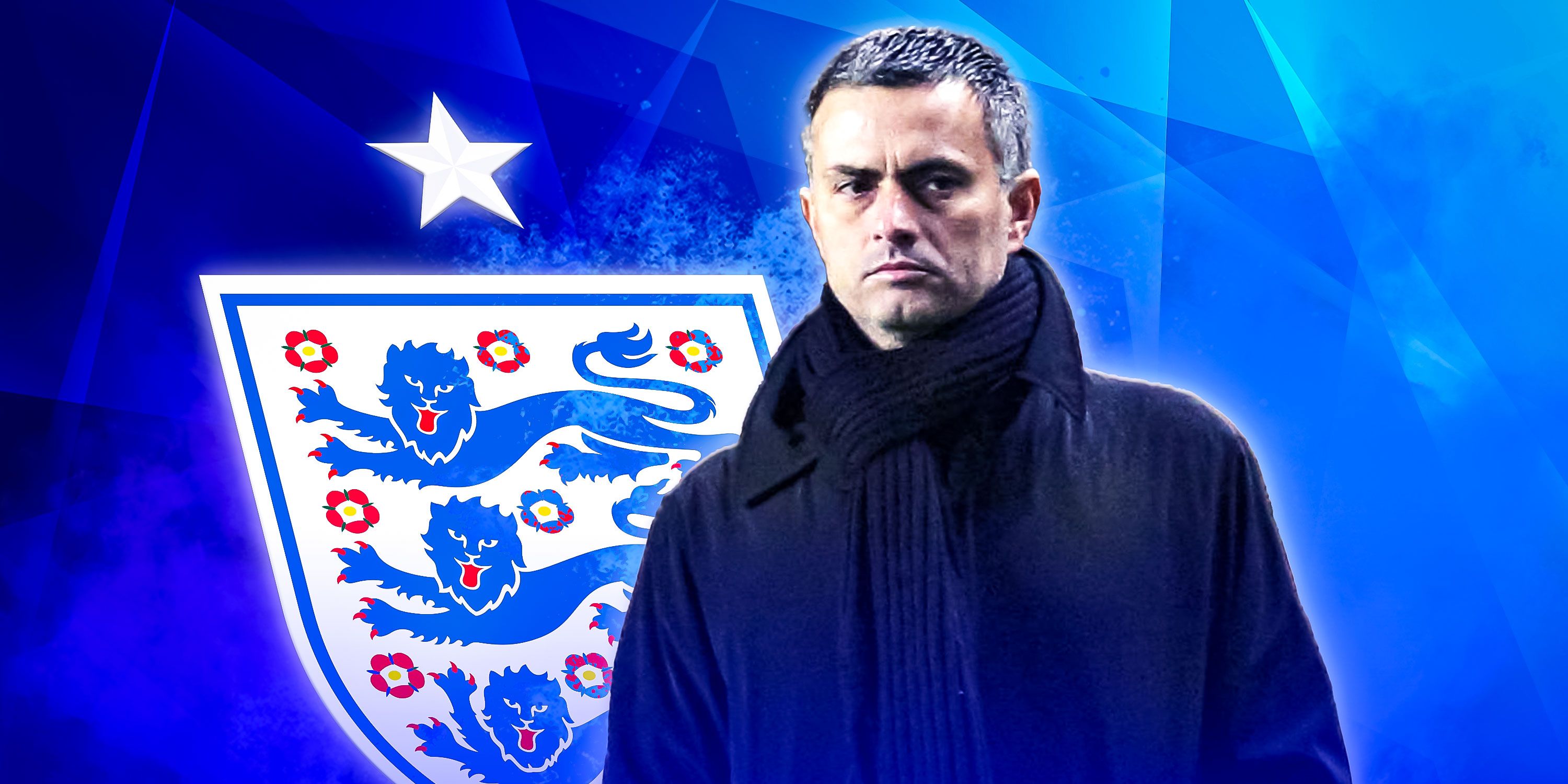 Jose Mourinho and the England badge.