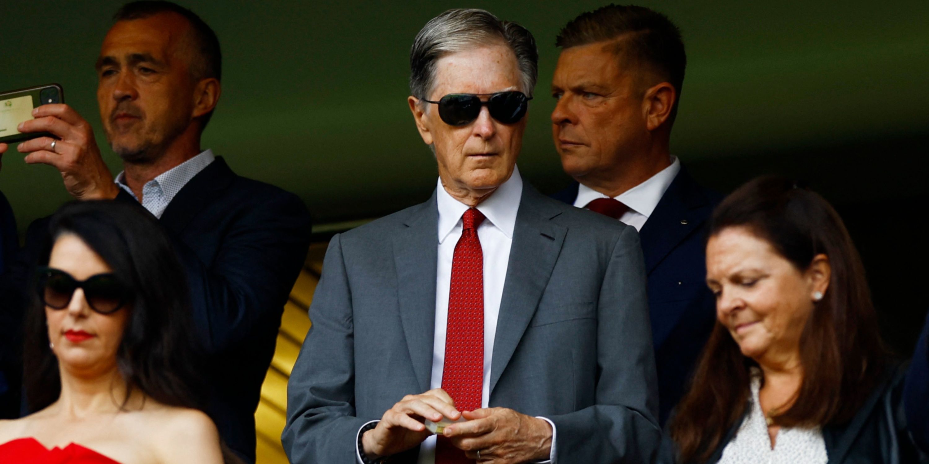 Liverpool owner John W. Henry watching on from the stands