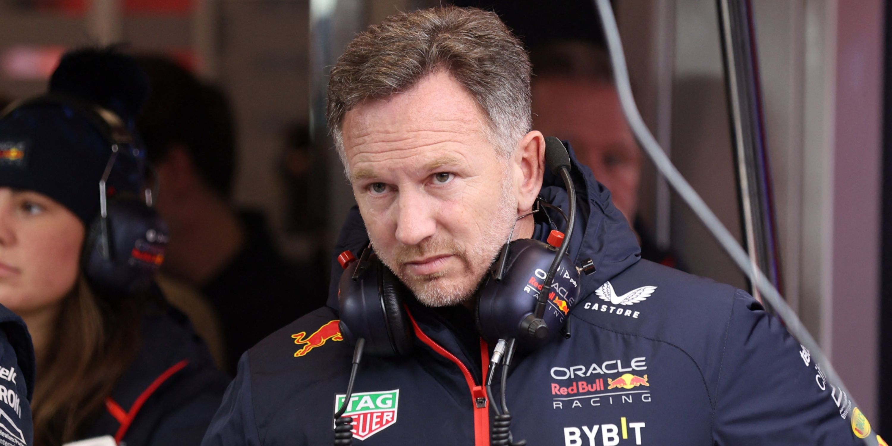 Christian Horner in the Red Bull paddock