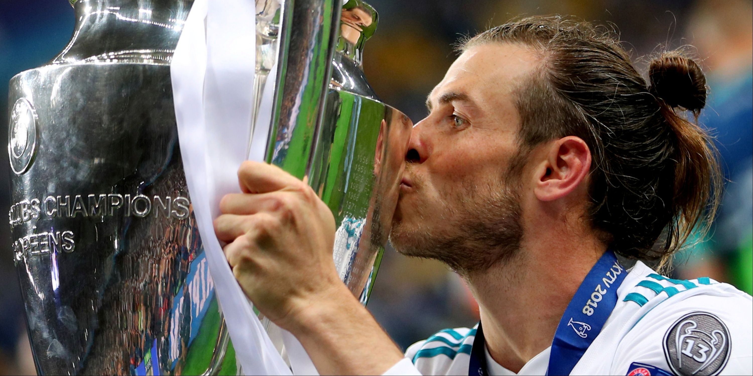 Gareth Bale with the Champions League trophy