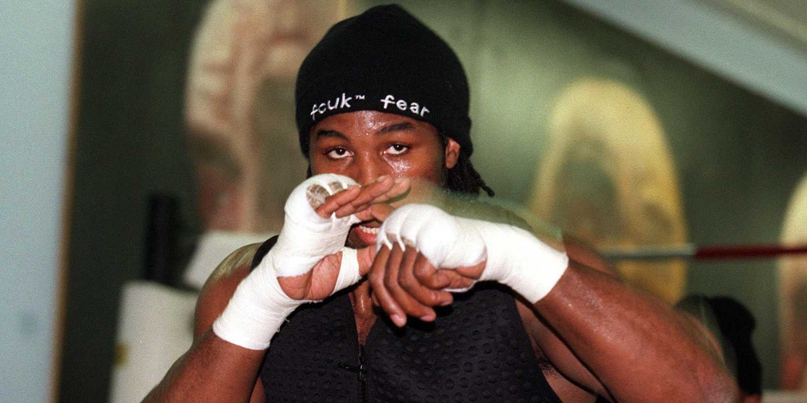Lennox Lewis in training