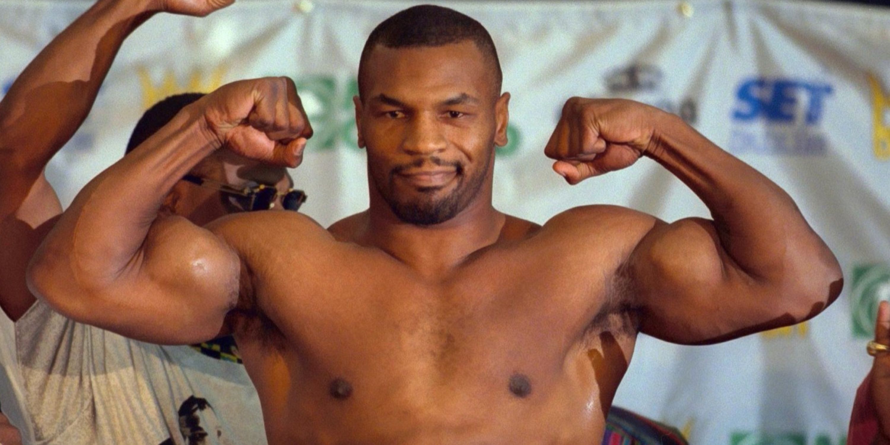 Mike Tyson during a weigh-in