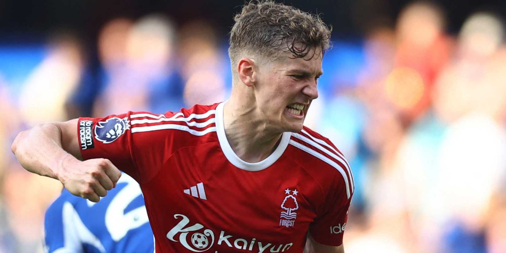 Nottingham Forest's Ryan Yates celebrates against Chelsea.
