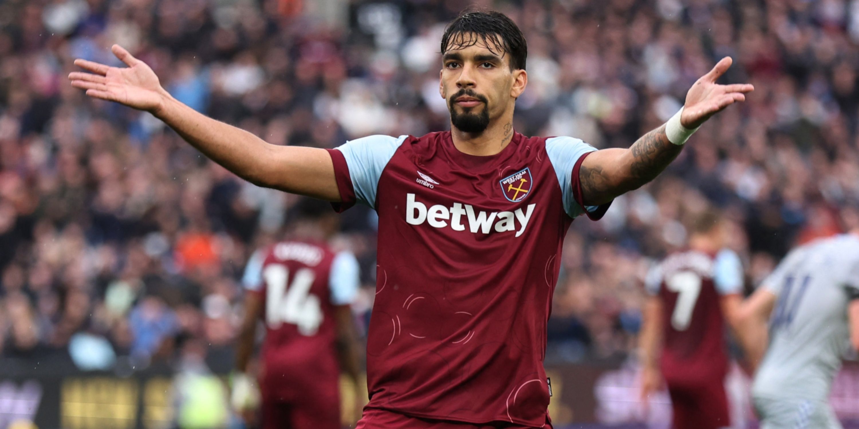 West Ham United playmaker Lucas Paqueta shows his frustrations