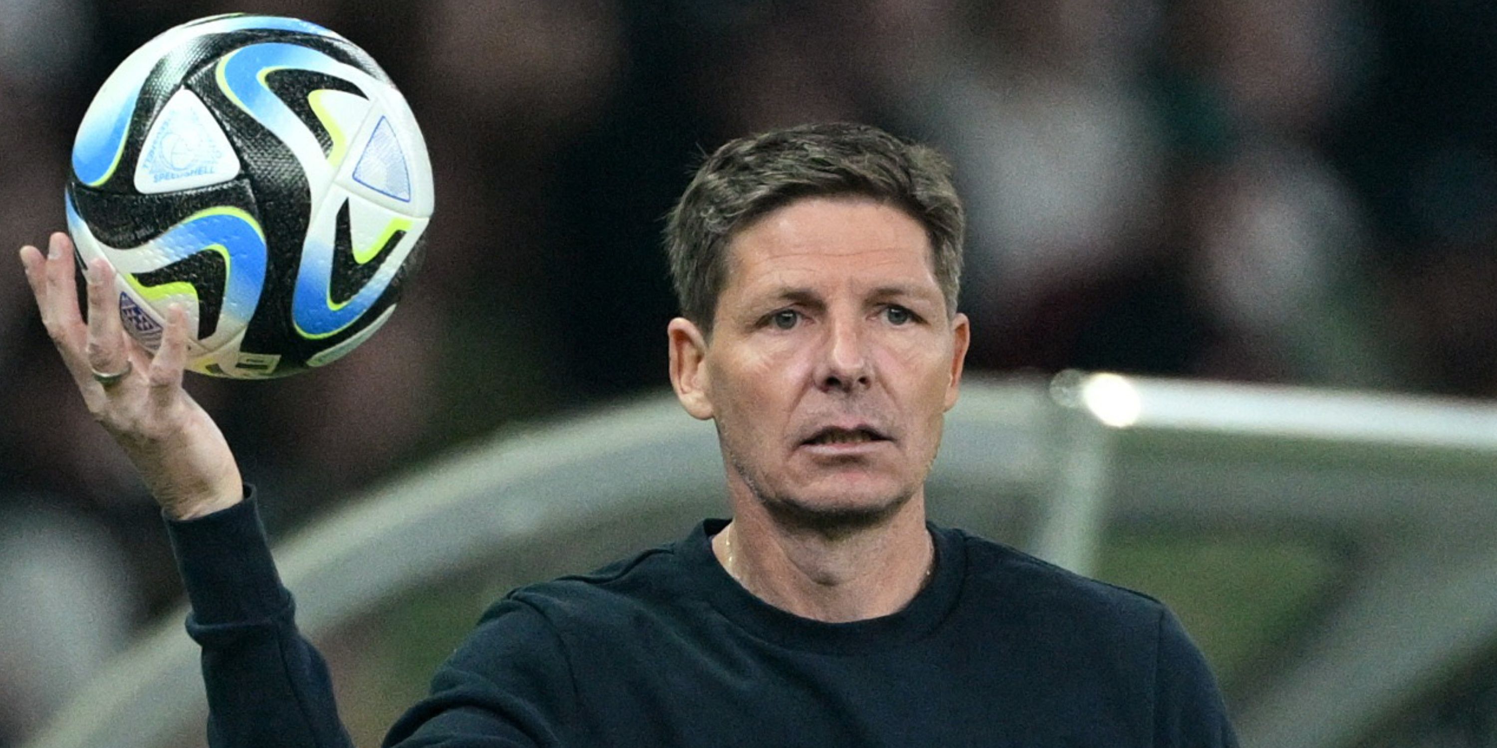 New Crystal Palace manager Oliver Glasner with a ball when he was Eintracht Frankfurt coach