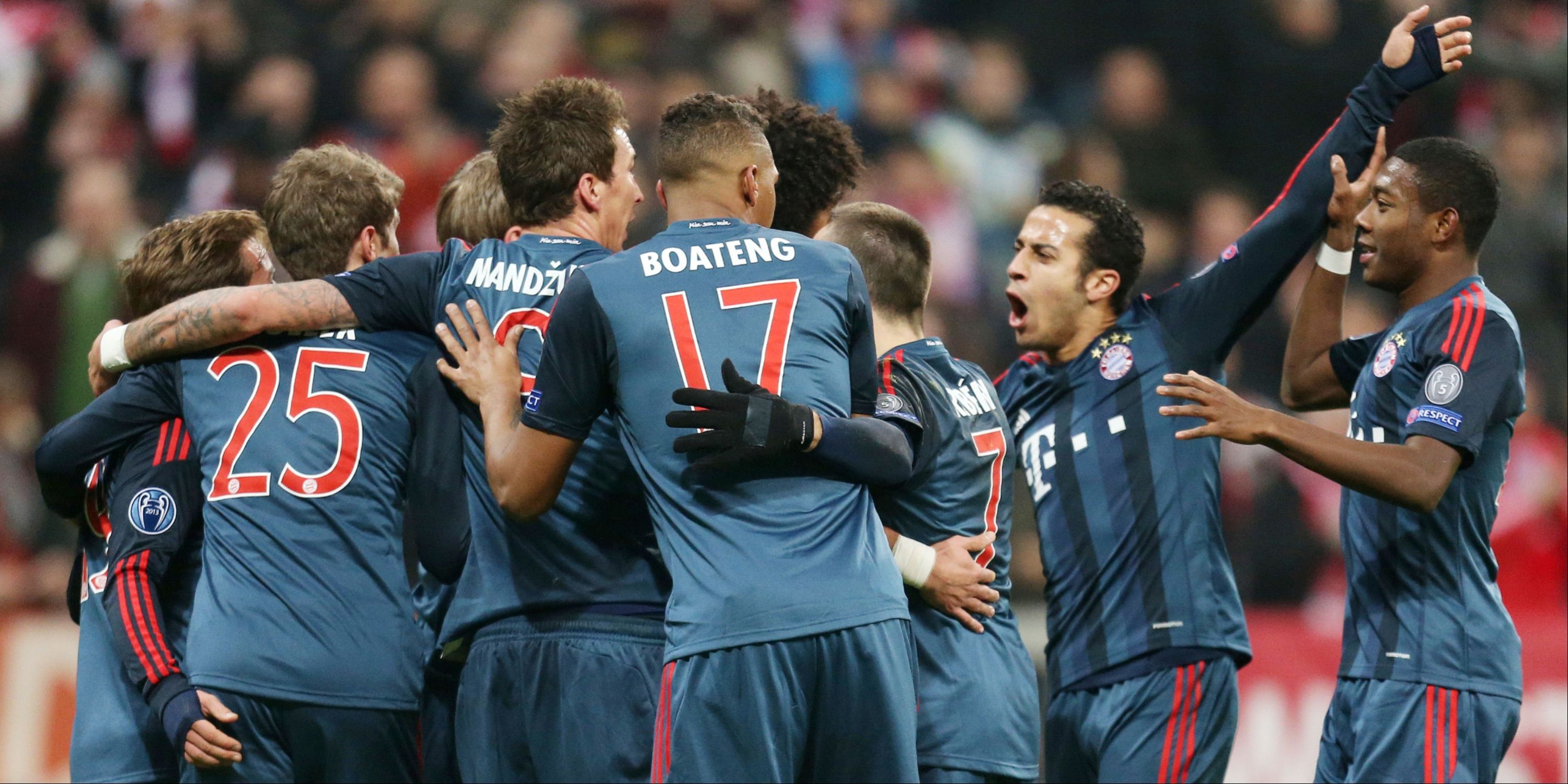 Bayern Munich players celebrating