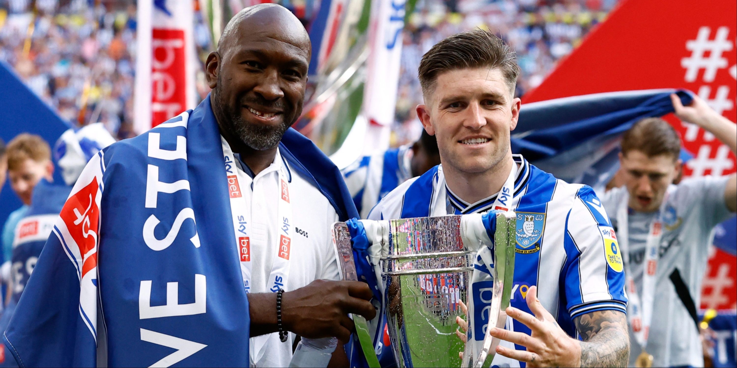 Sheffield Wednesday celebrate winning the League 1 play-off final