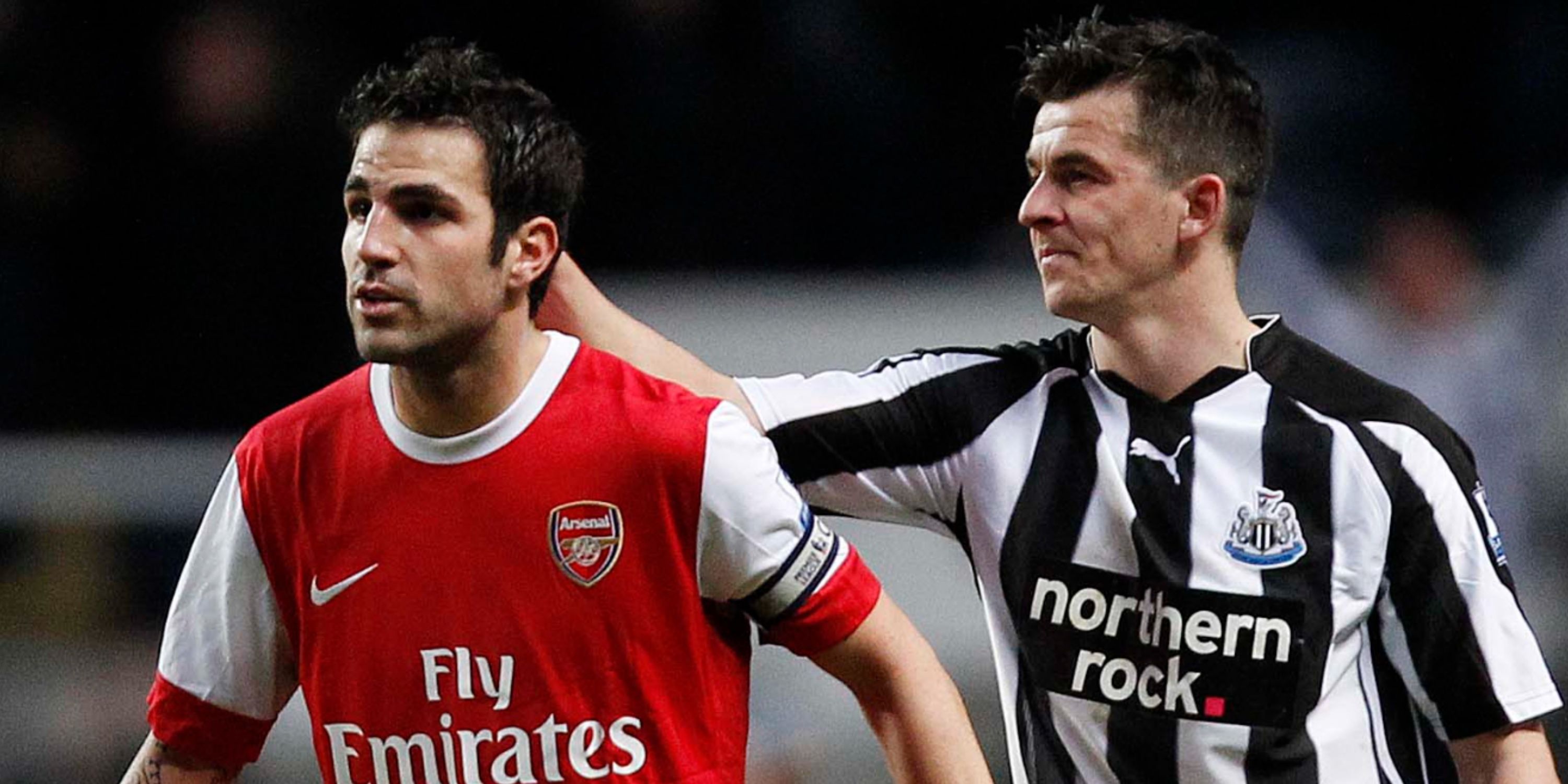 Arsenal's Cesc Fabregas with Newcastle's Joey Barton