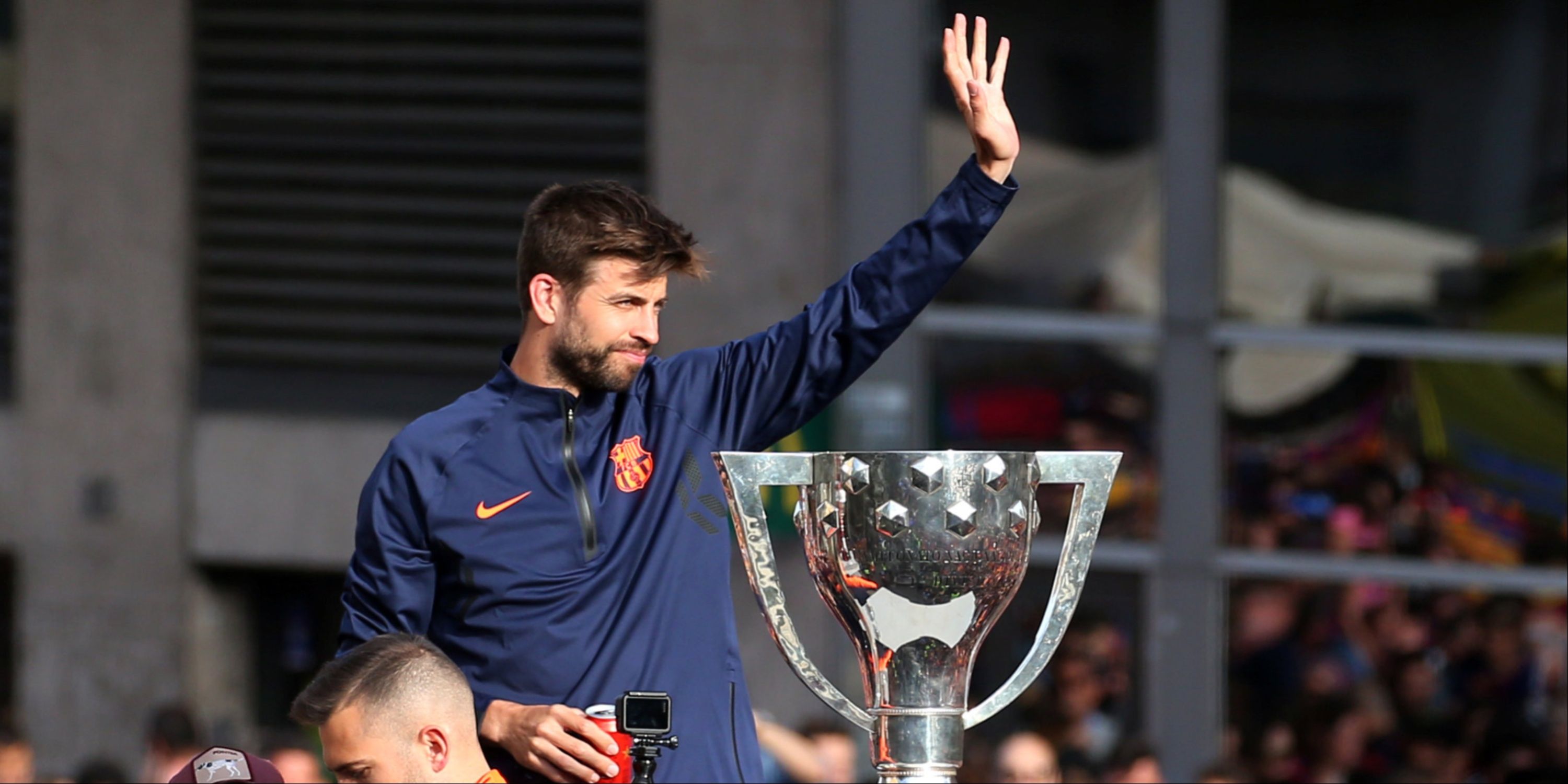 Gerard Pique on Barcelona's bus parade