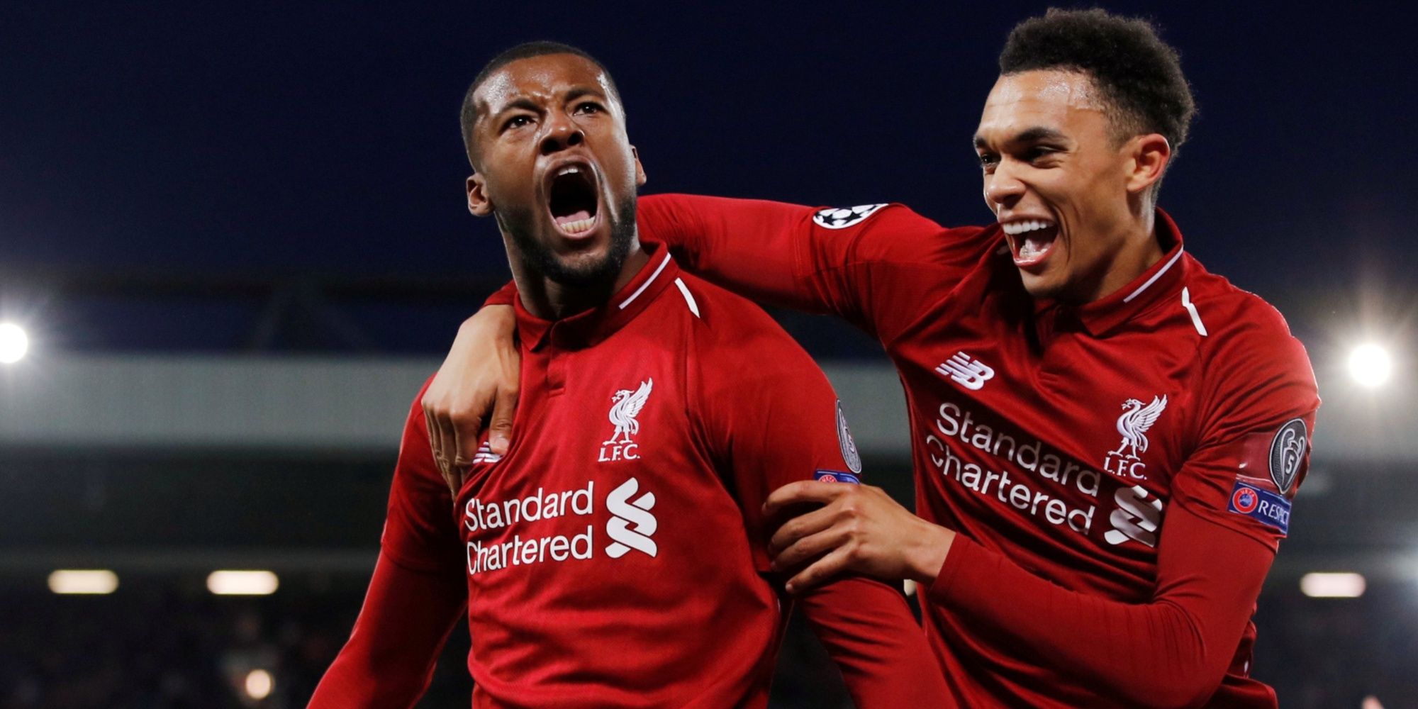 Liverpool's Georginio Wijnaldum celebrates scoring vs Barcelona