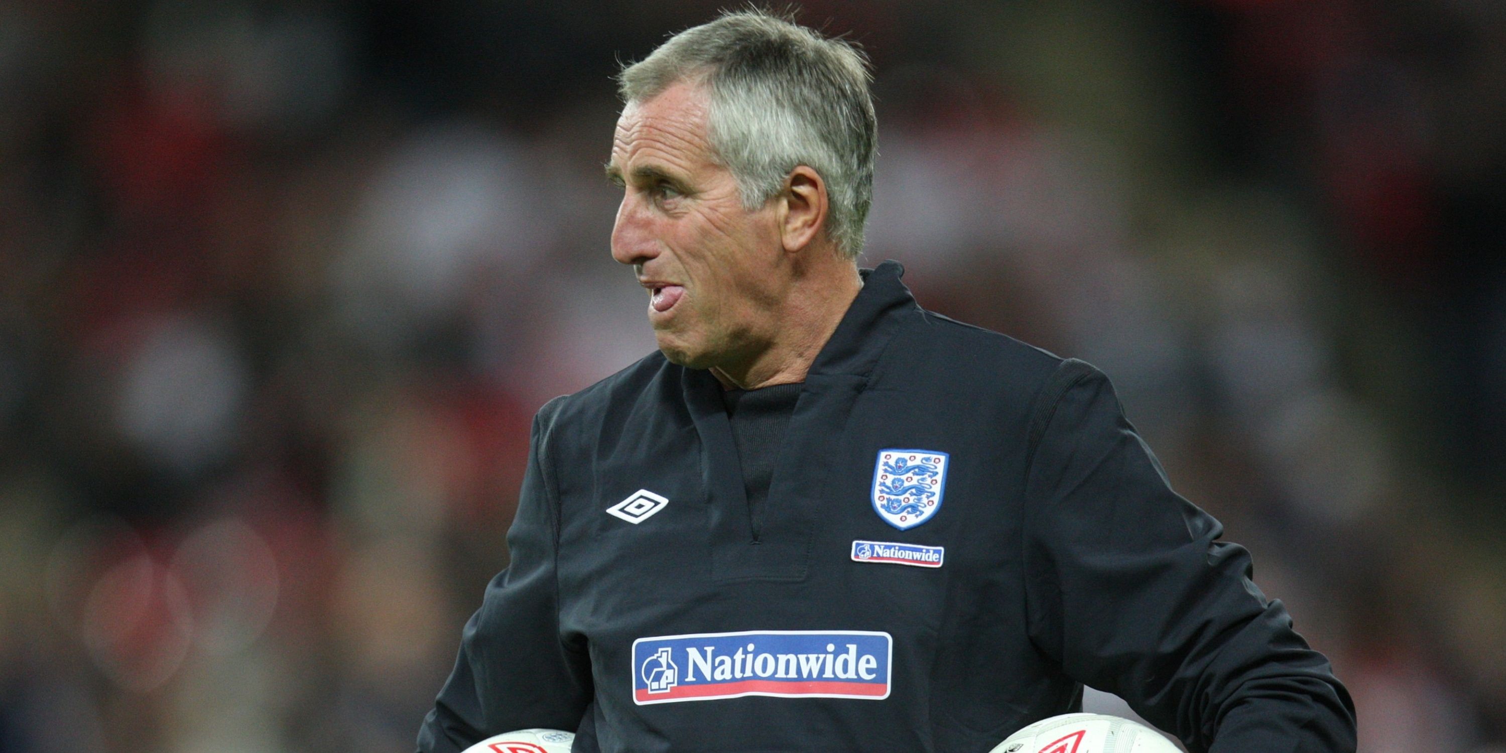 Ray Clemence on coaching duty for England in 2010