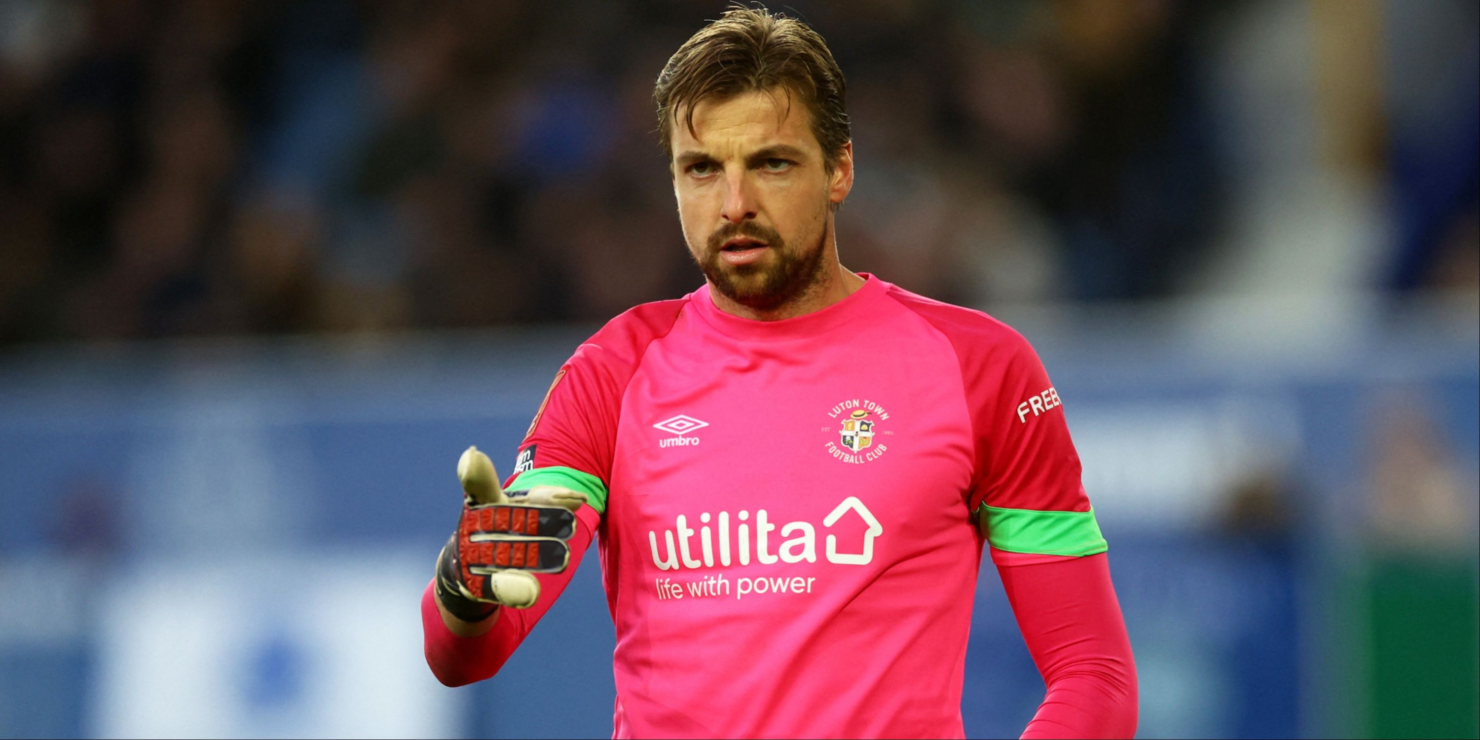 Tim Krul in action for Luton Town