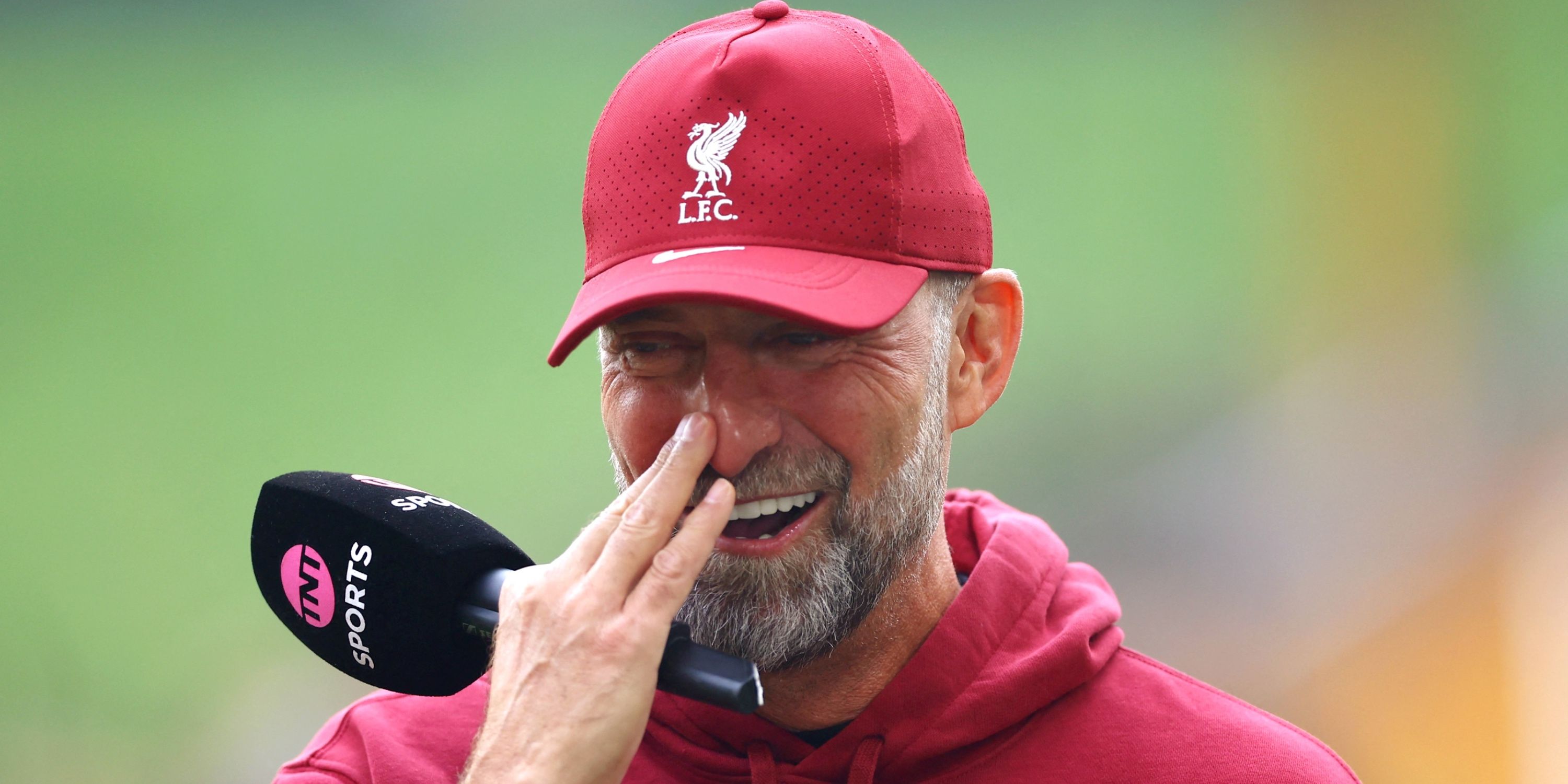 Liverpool manager Jurgen Klopp laughing