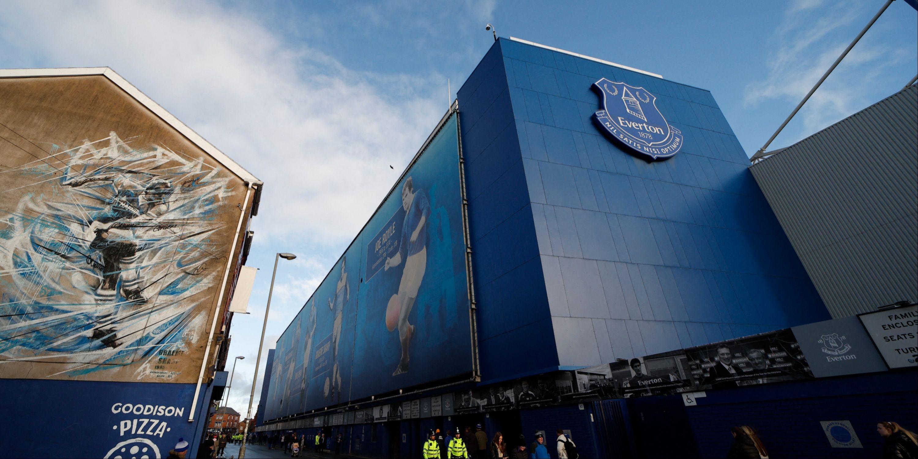 Shot taken outside of Goodison Park. 