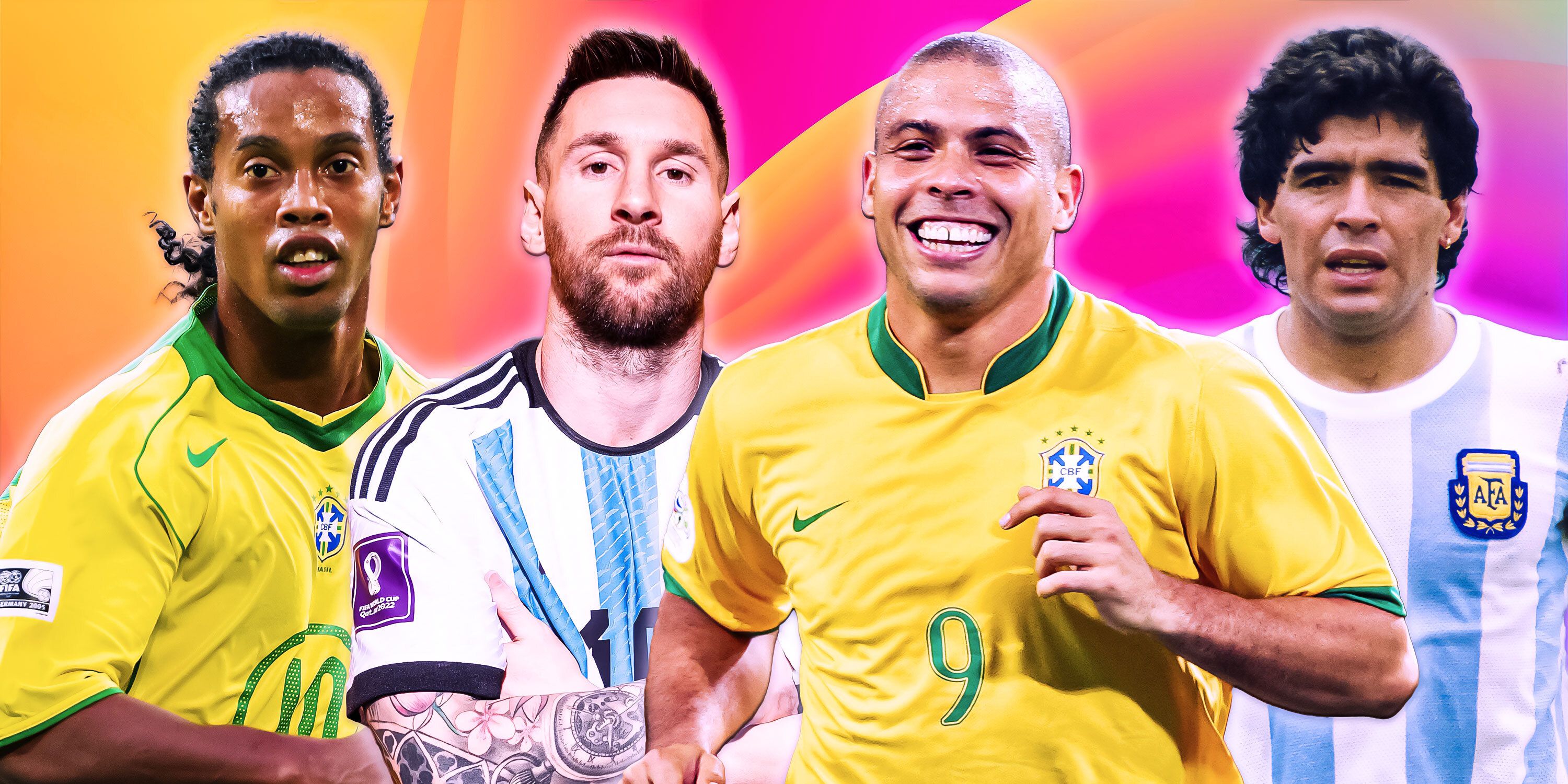 Ranking the best South American footballers of all-time featuring Ronaldinho, Lionel Messi, Ronaldo and Diego Maradona