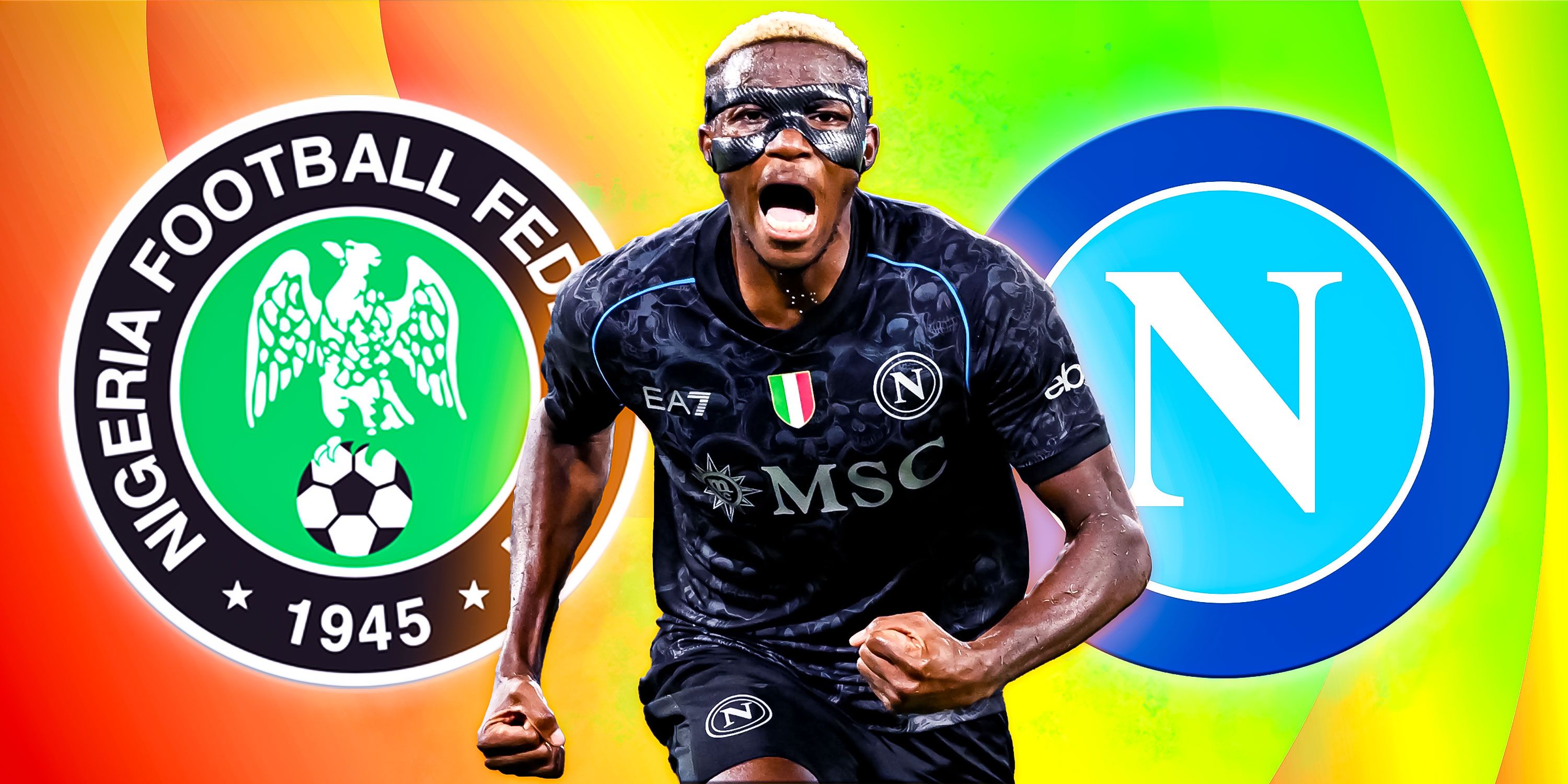 Victor Osimhen wears a mask for both Nigeria and Napoli