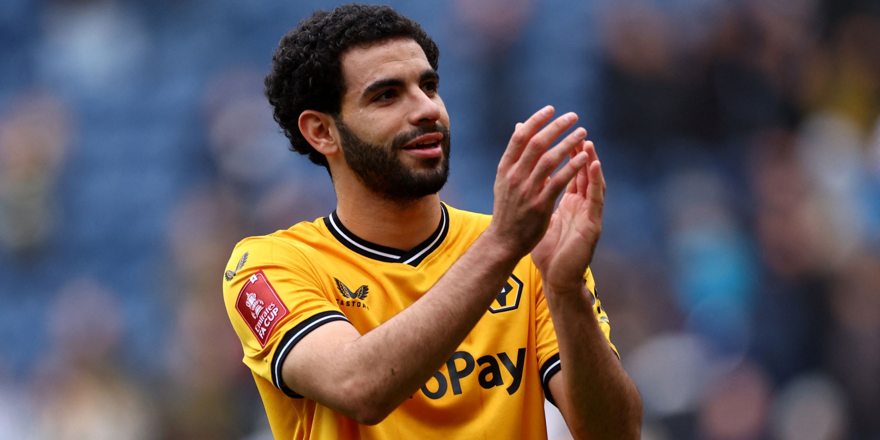 Wolverhampton Wanderers left-back Rayan Ait-Nouri applauding supporters