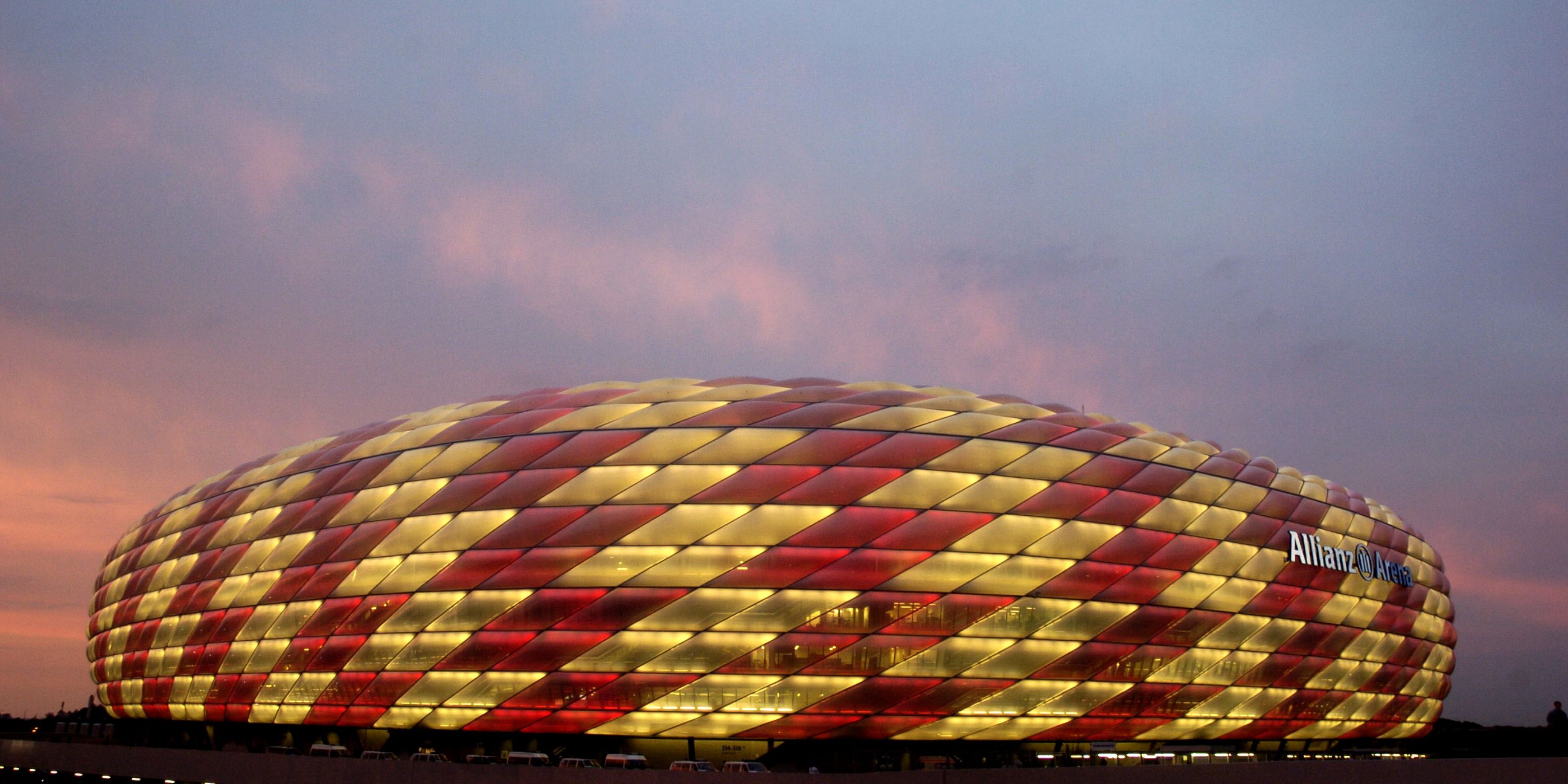 Bayern Munich's illuminated Allianz Arena