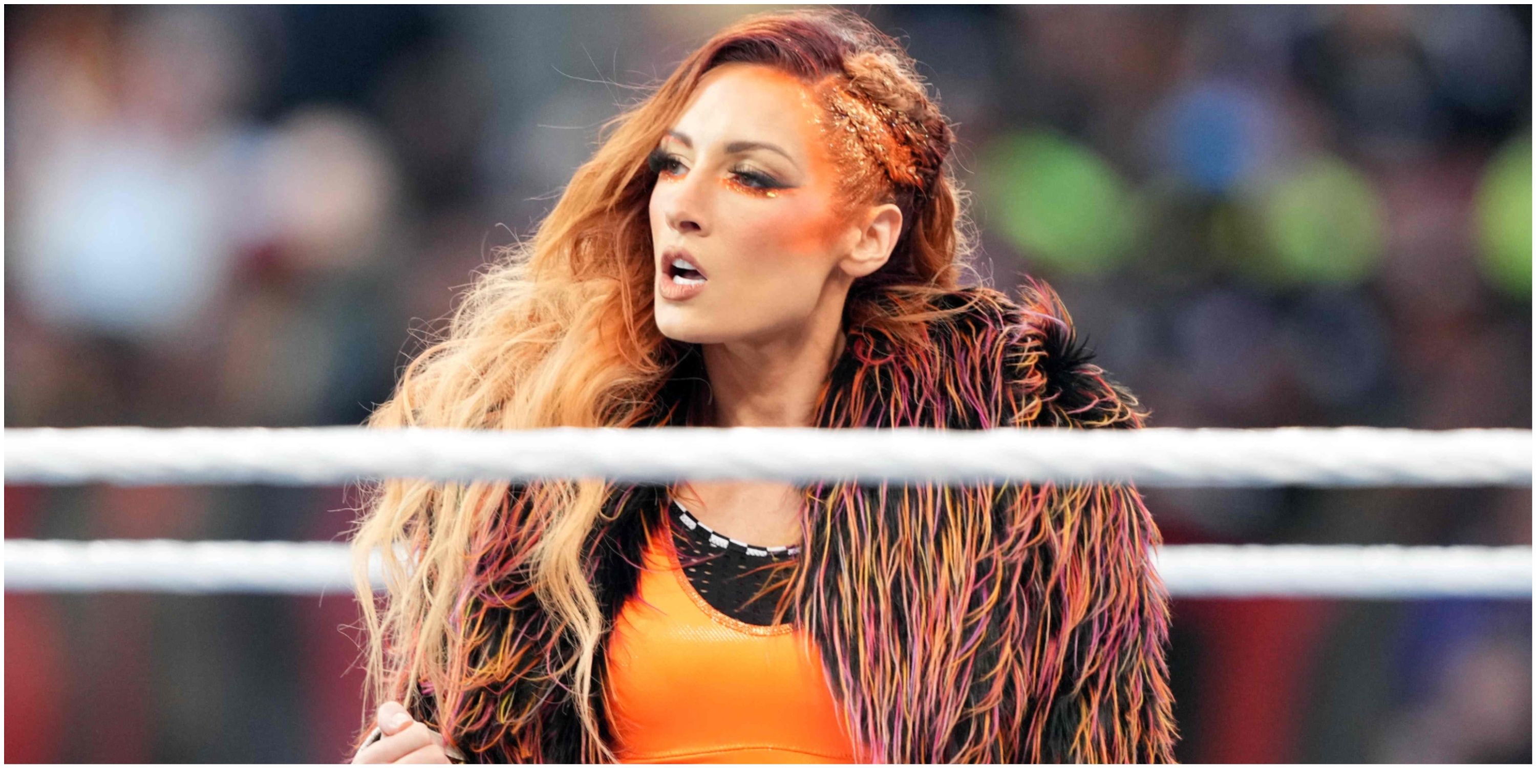 Becky Lynch looks out on to the crowd at WrestleMania