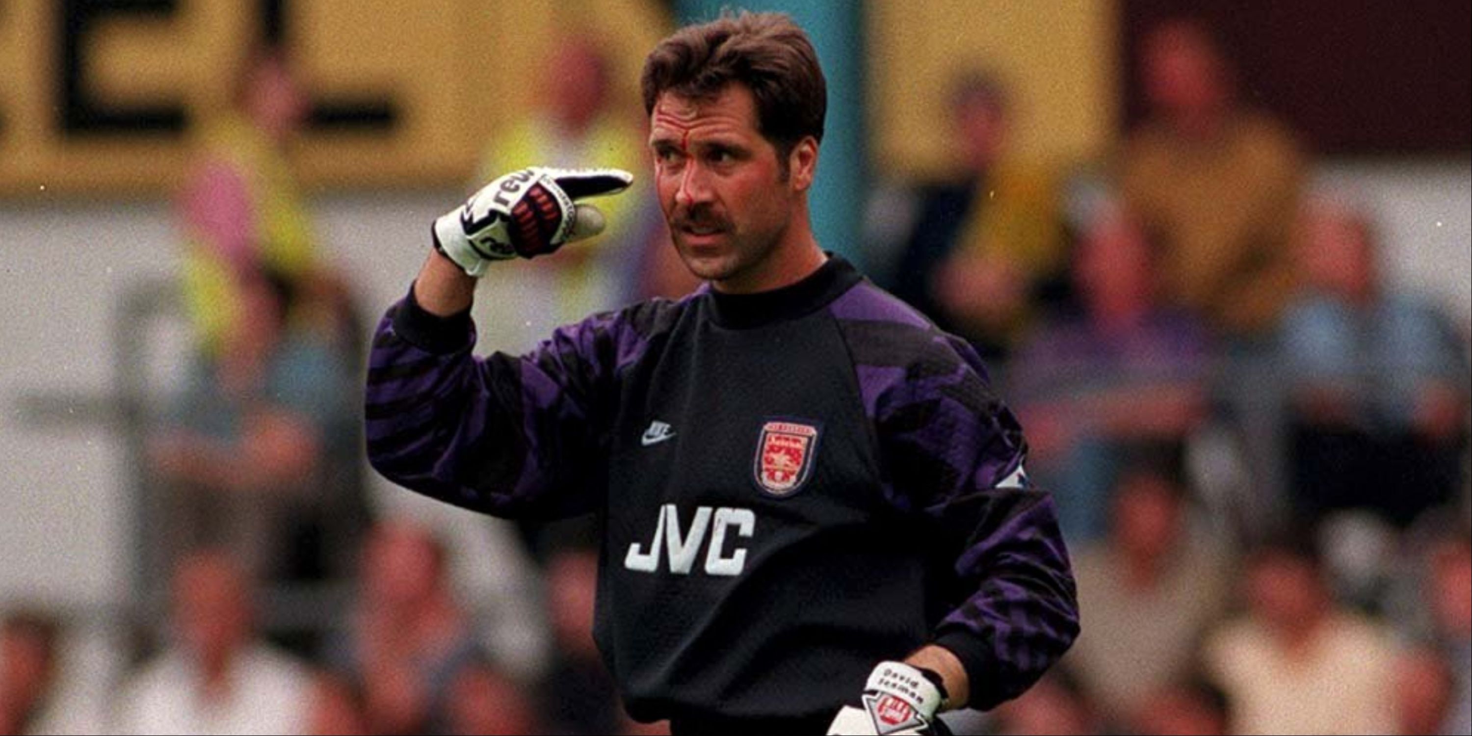 A young David Seaman in action for Arsenal.