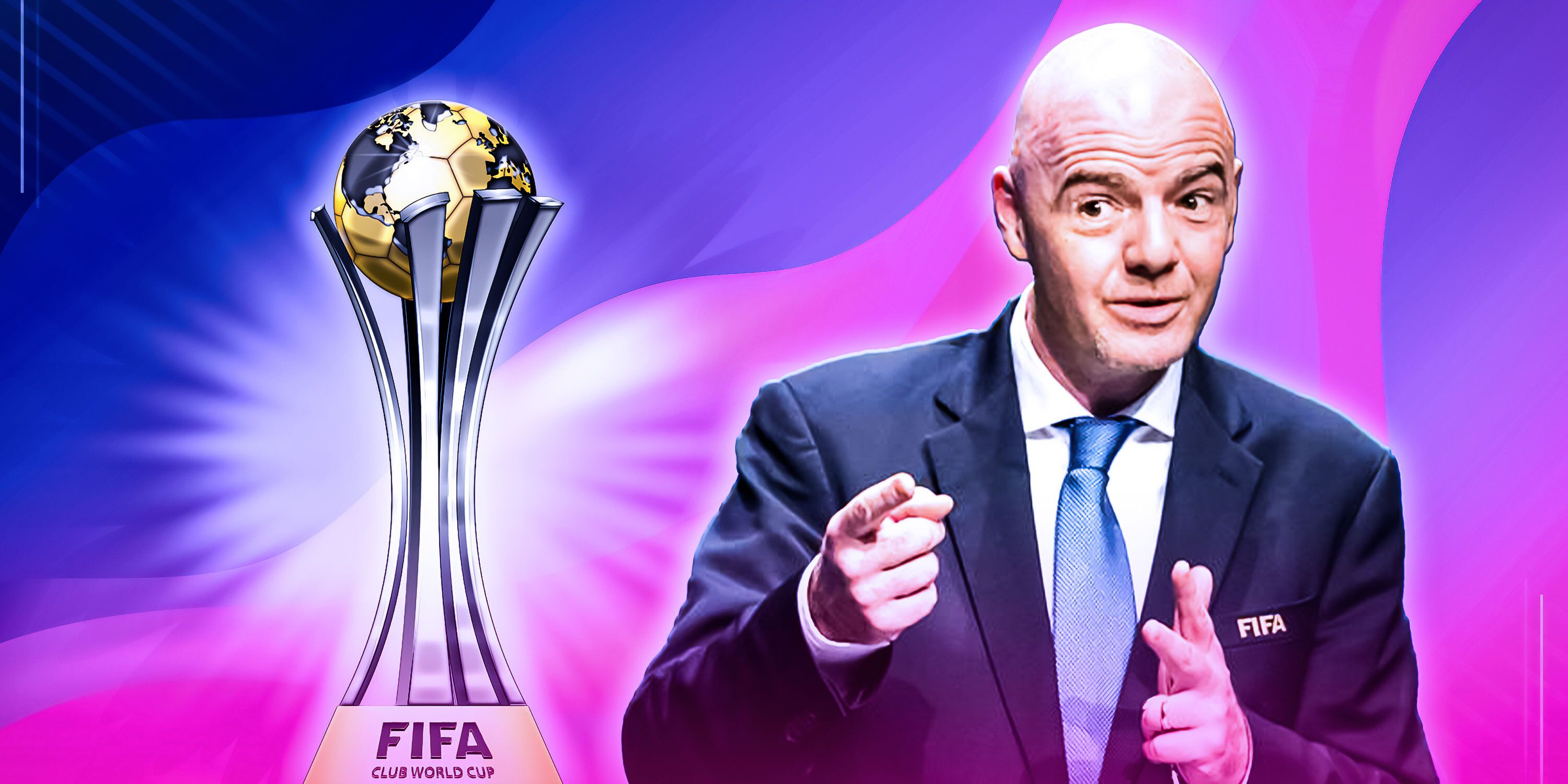 Gianni Infantino and the Club World Cup trophy