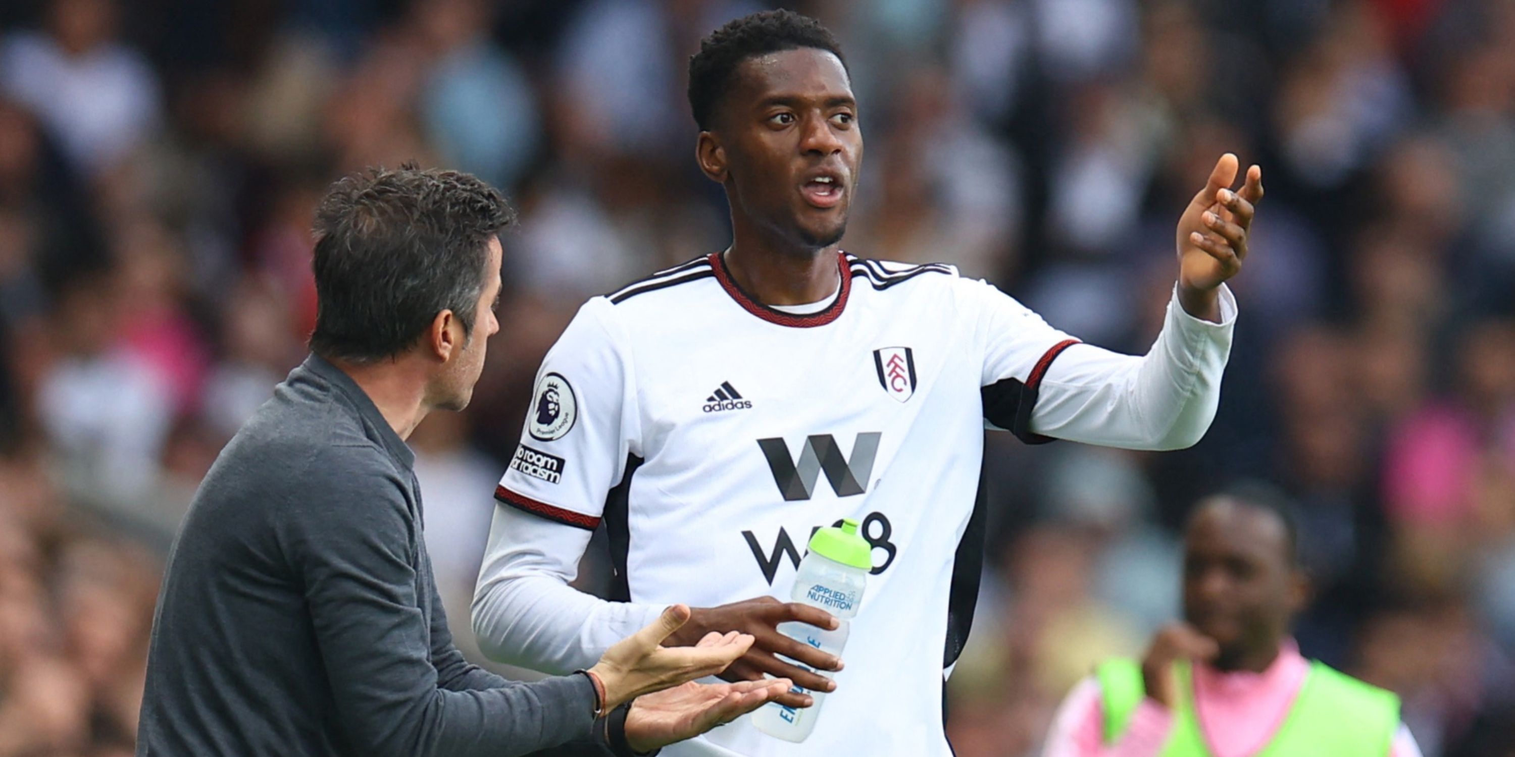 Fulham manager Marco Silva and centre-back Tosin Adarabioyo