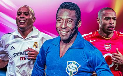 Greatest Strikers of all-time in football featuring Ronaldo, Pele and Thierry Henry
