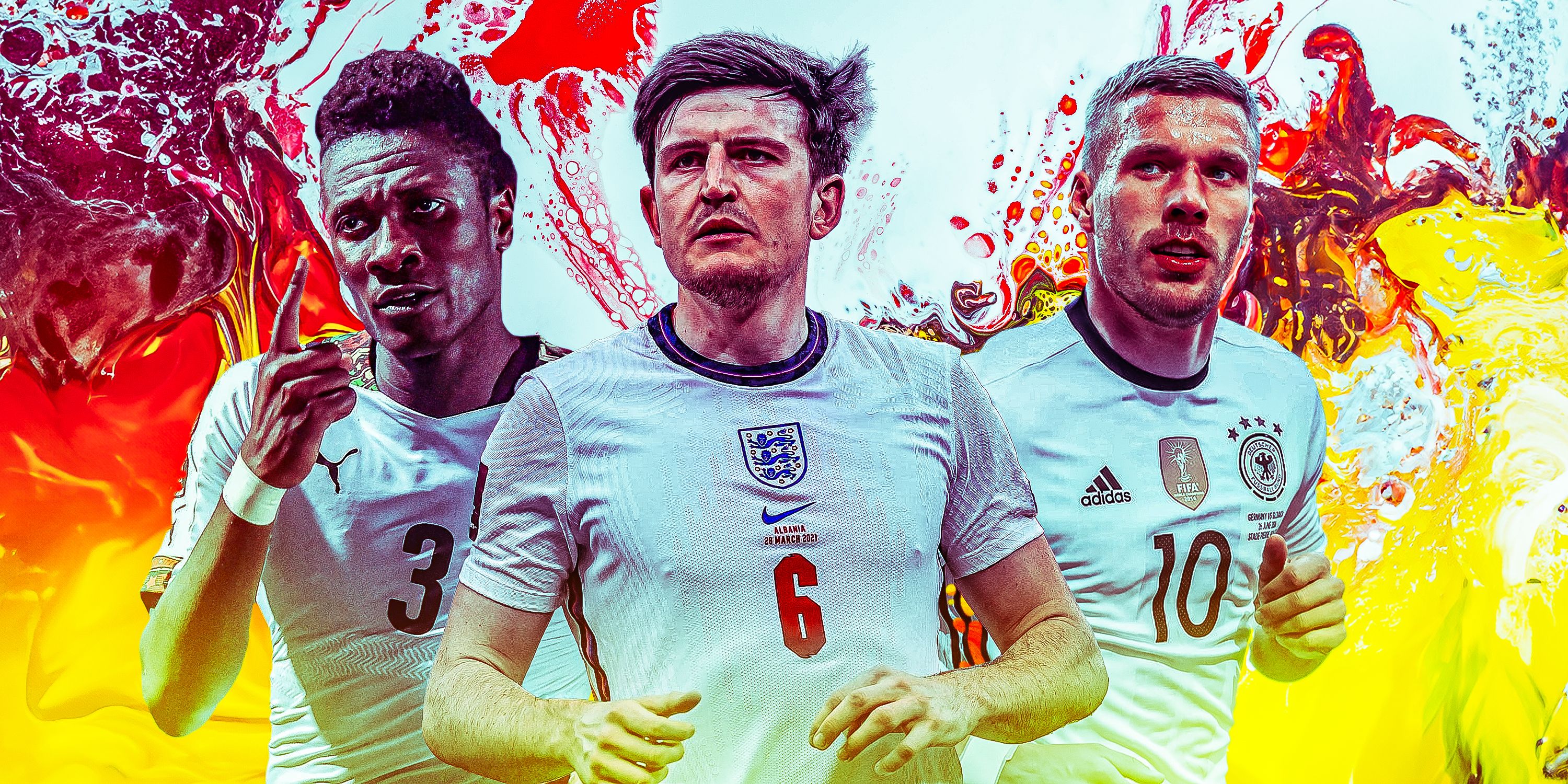 Lukas Podolski - Germany, Harry Maguire - England,  Asamoah Gyan - Ghana