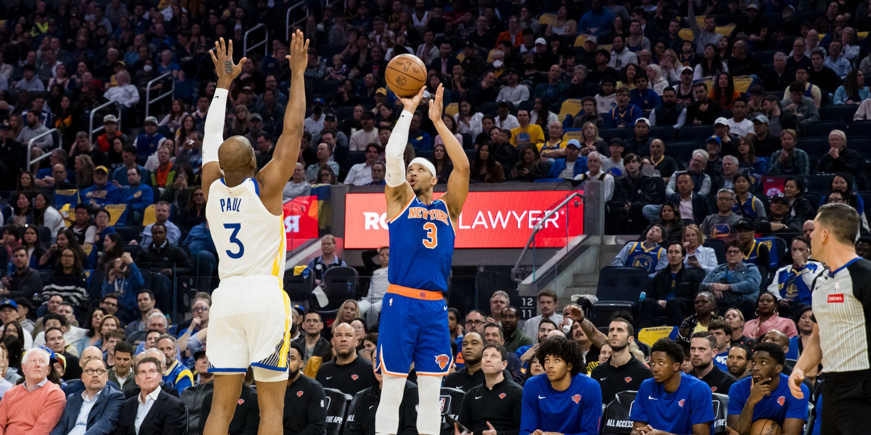 Josh Hart shooting a three