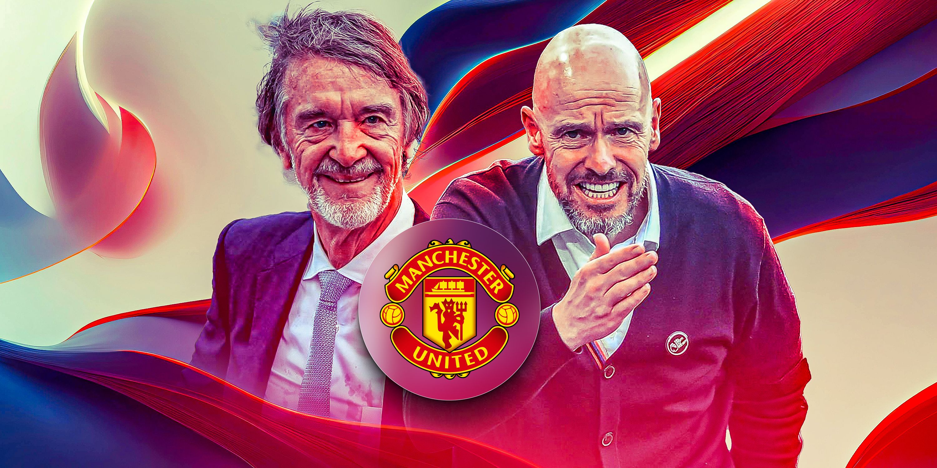 Manchester United co-owner Sir Jim Ratcliffe and boss Erik ten Hag watching on