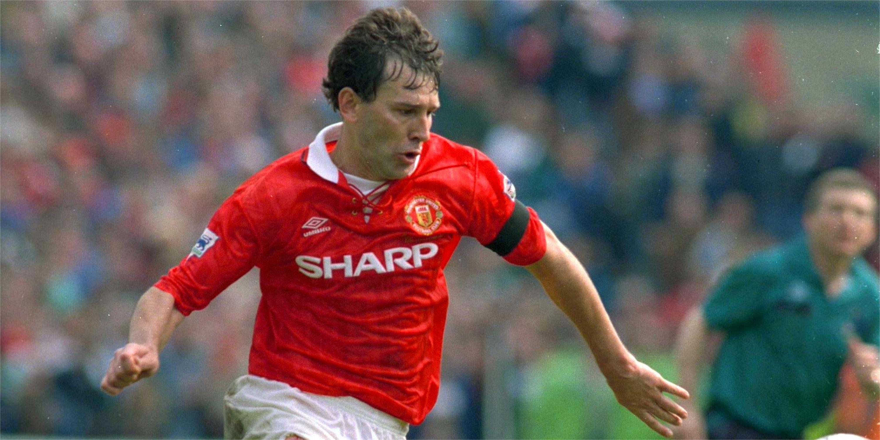 Bryan Robson in action for Manchester United in the Premier League