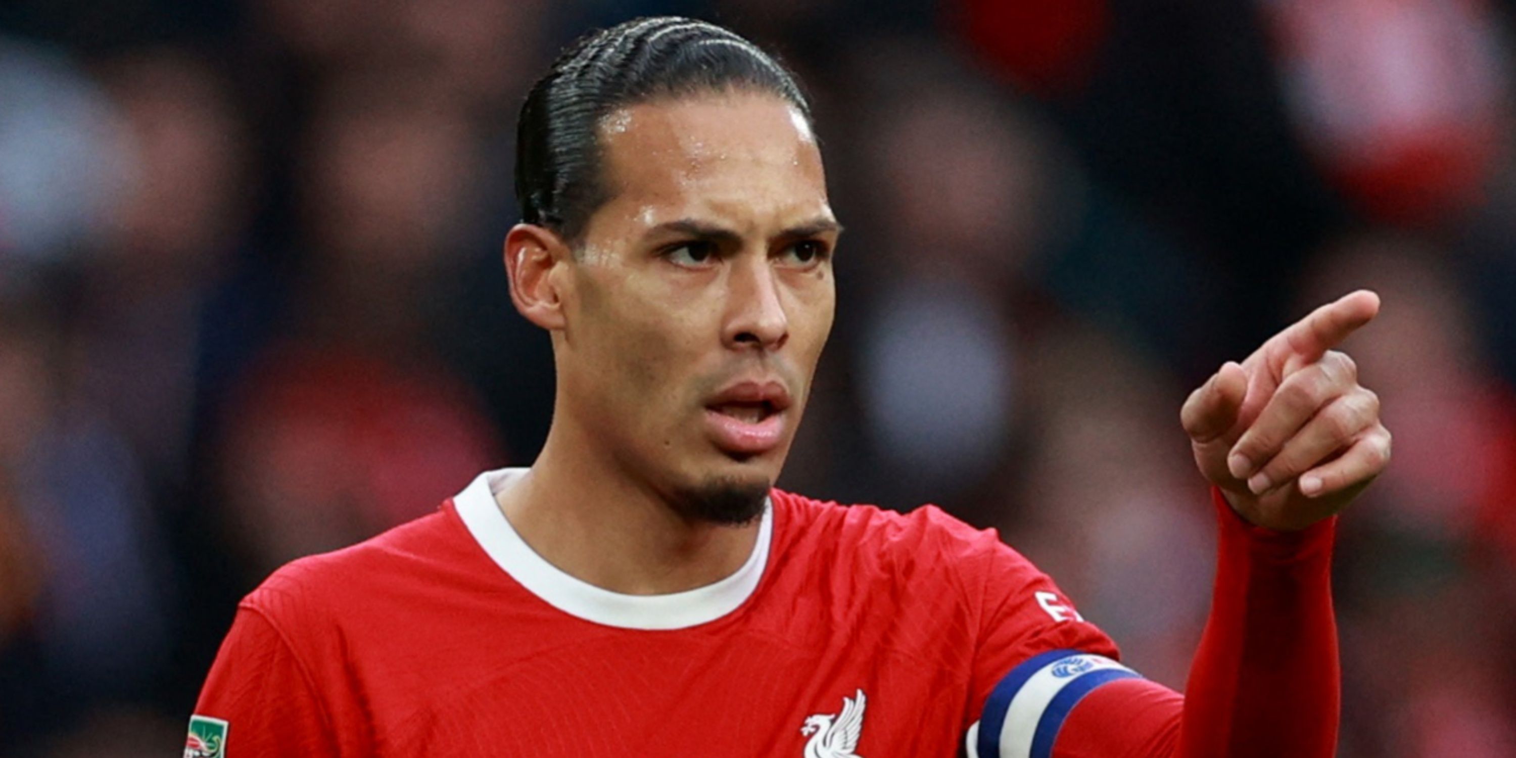 Liverpool captain Virgil van Dijk points