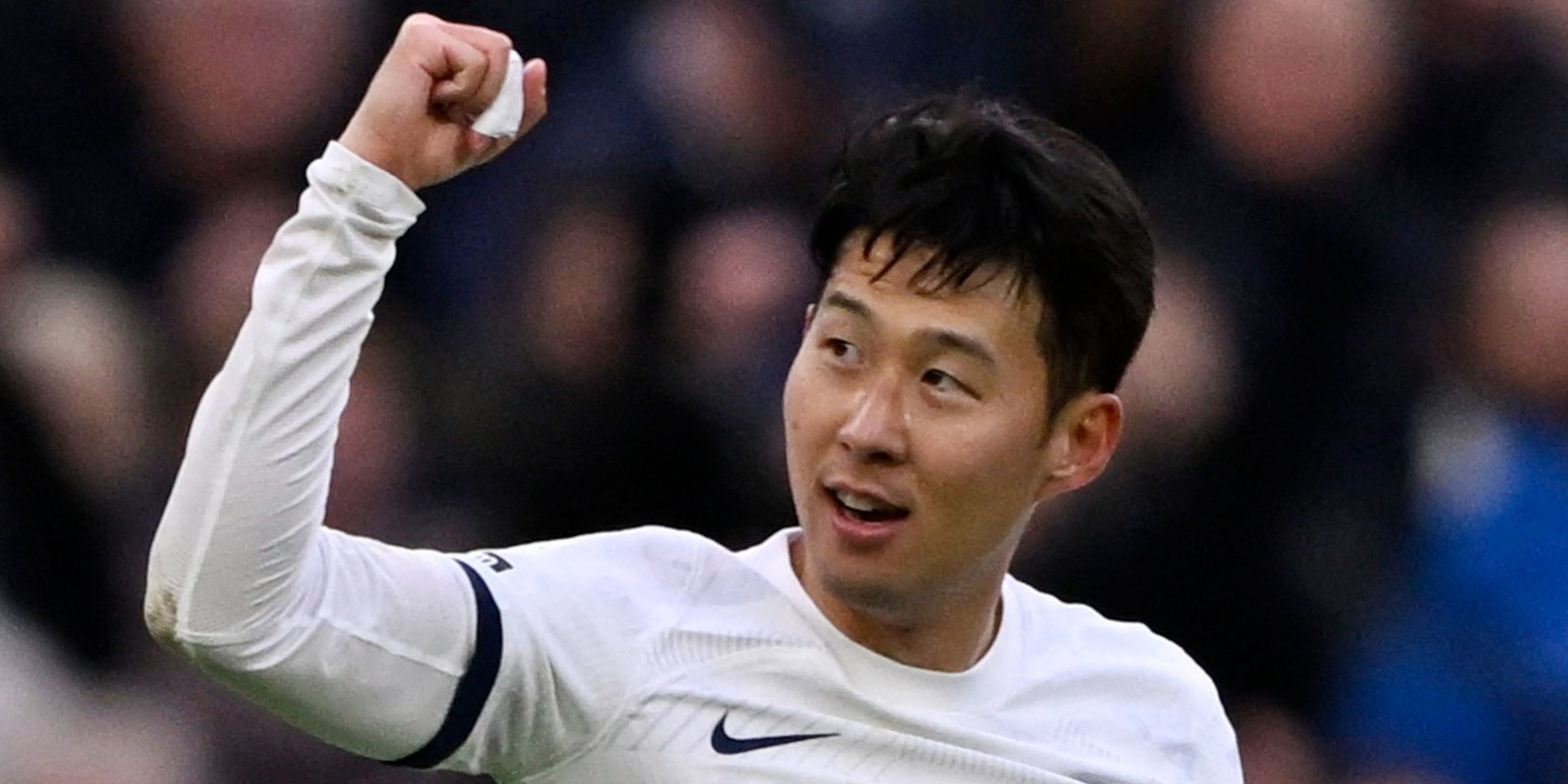 Tottenham Hotspur attacker Heung-min Son celebrating