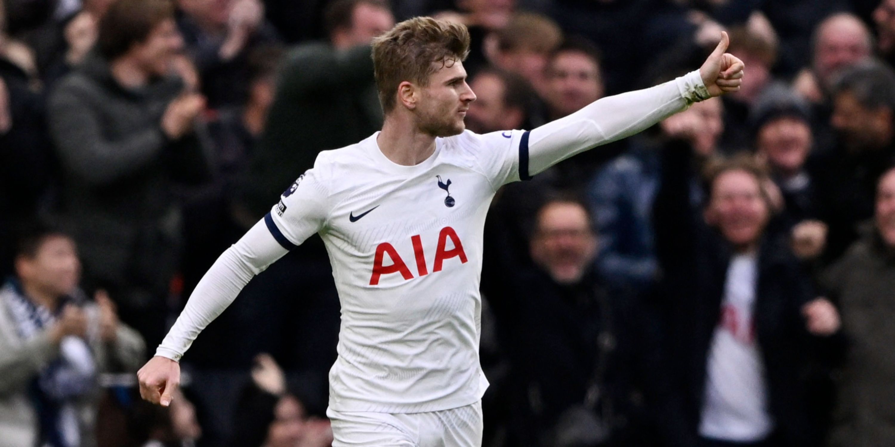 Tottenham Hotspur attacker Timo Werner celebrating