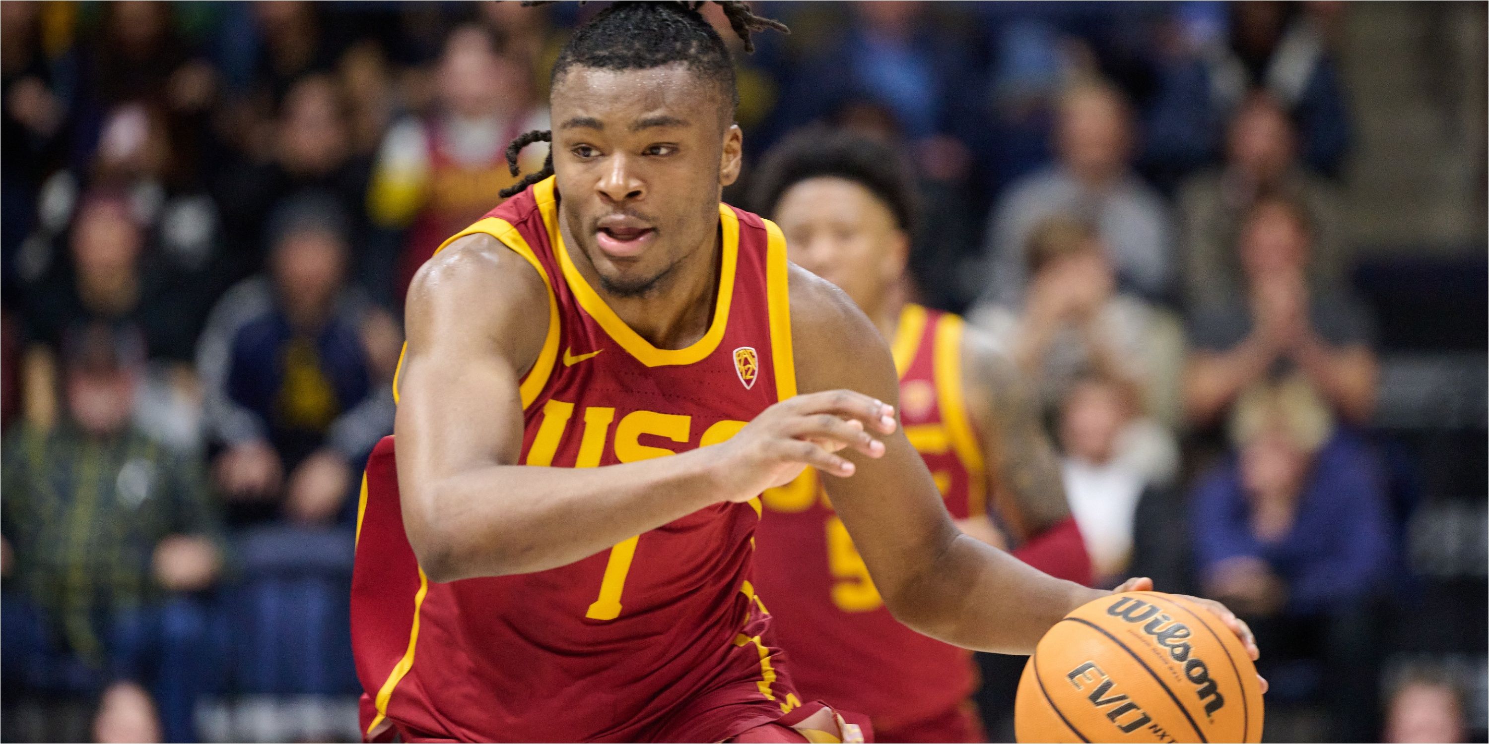 USC guard Isaiah Collier dribbles