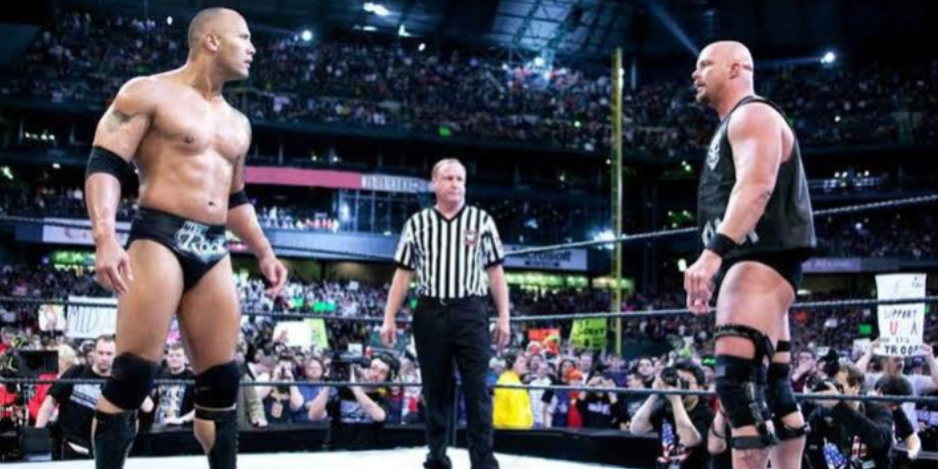 The Rock vs Stone Cold Steve Austin at WrestleMania 19