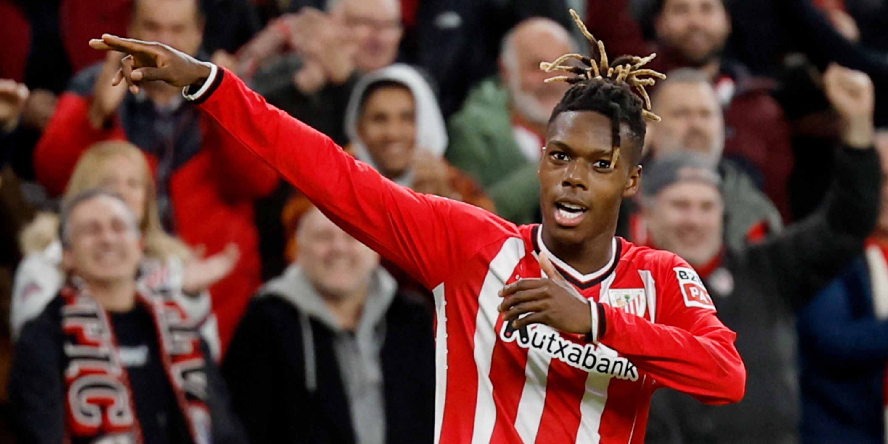 Athletic Bilbao winger Nico Williams celebrating