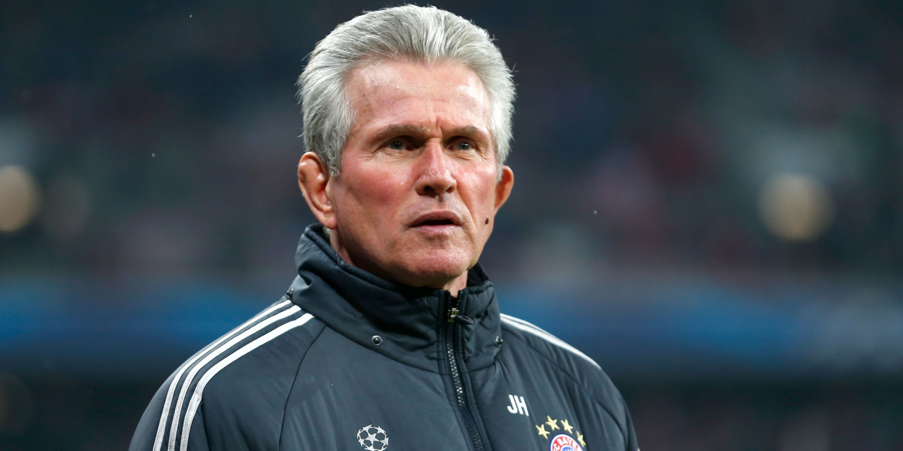 Bayern Munich coach Jupp Heynckes looks on