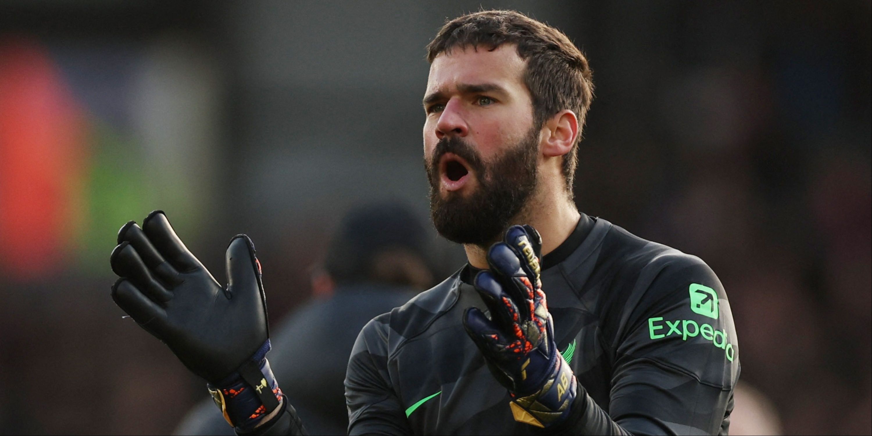 Alisson Becker in action for Liverpool