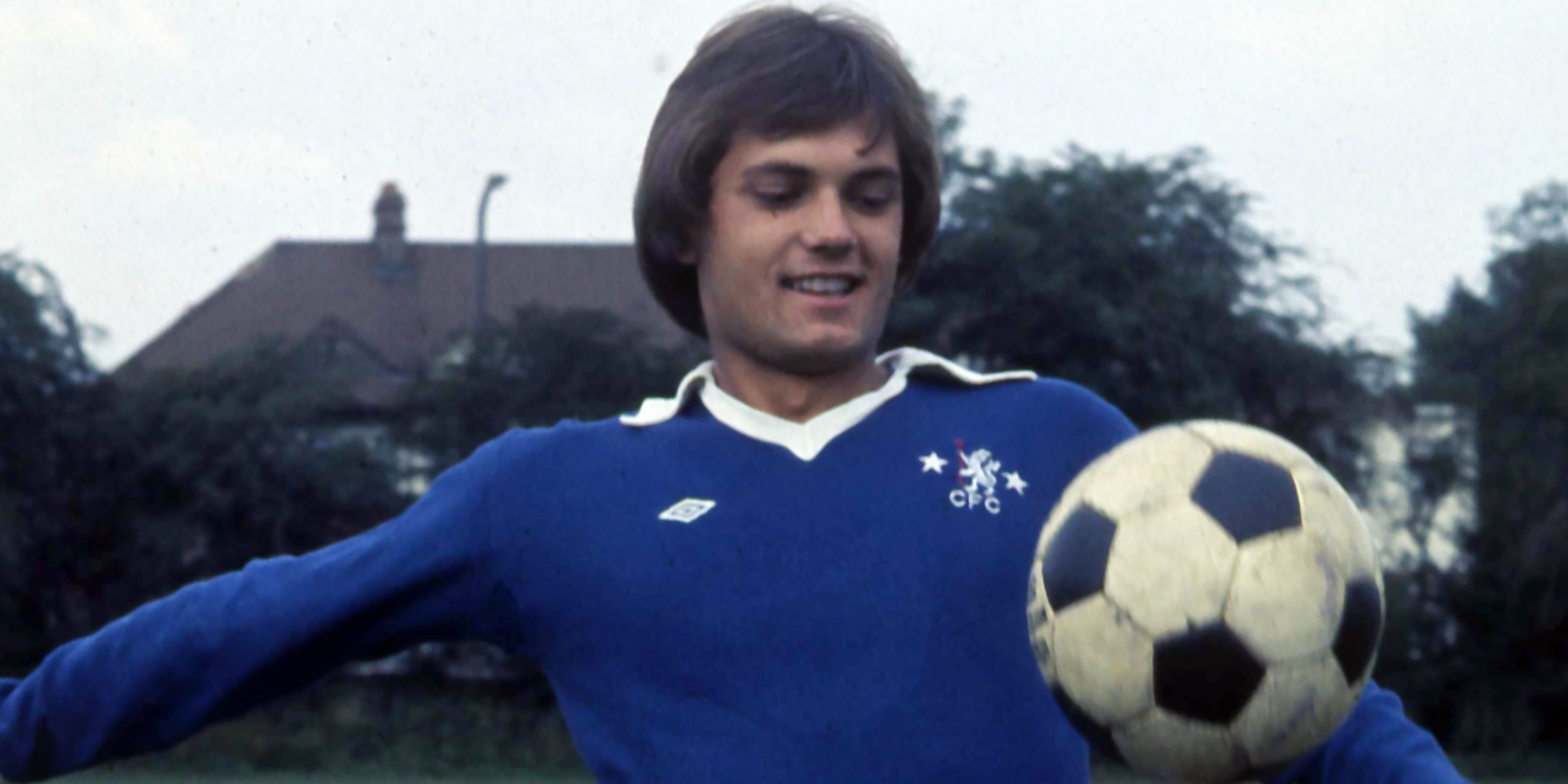 Chelsea player Ray Wilkins with a ball