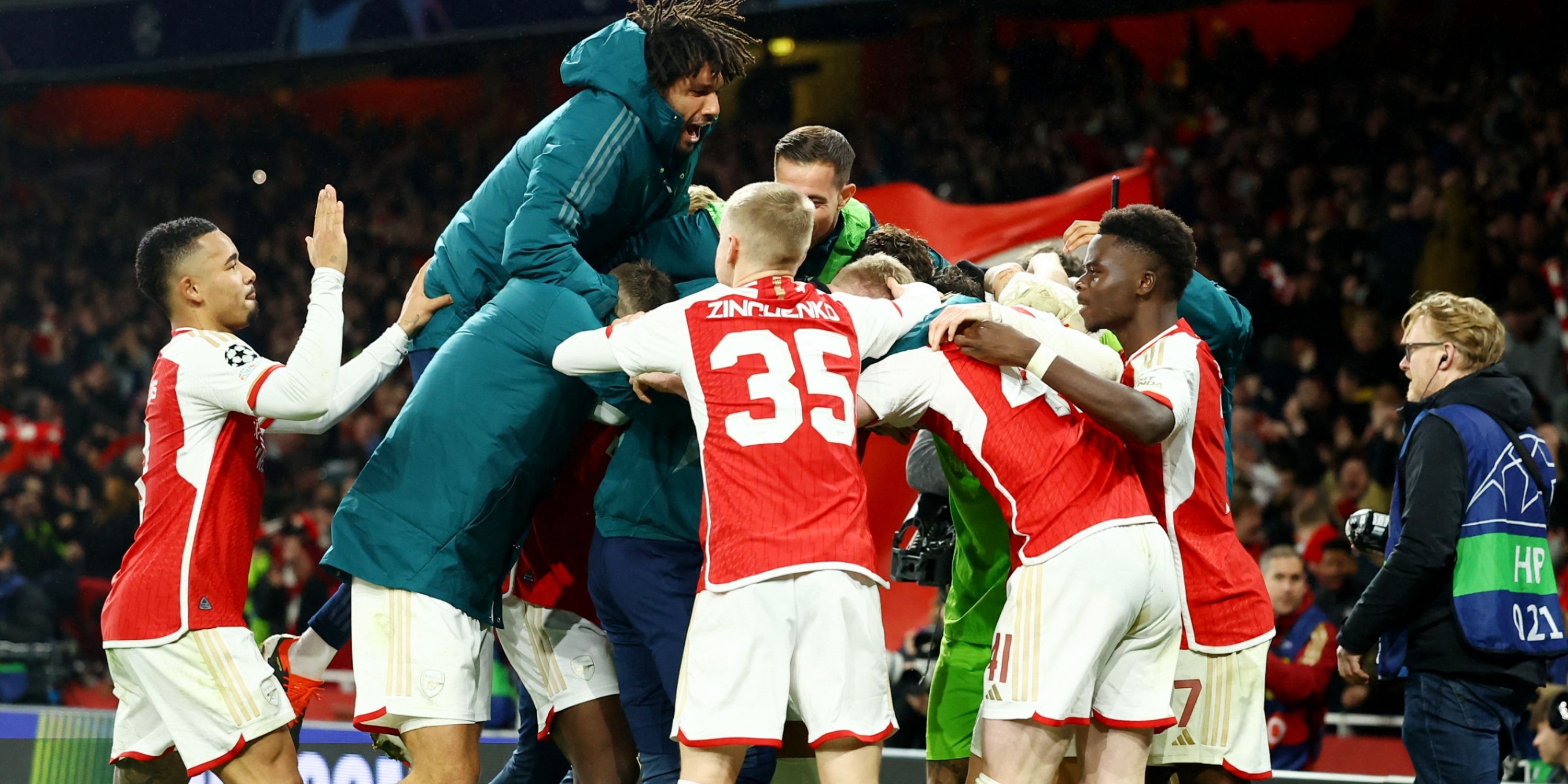 Arsenal celebrate their penalty shootout victory against Porto