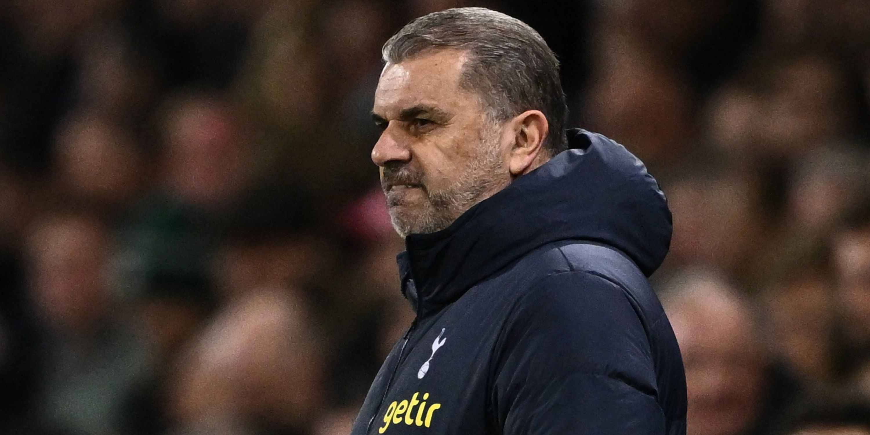 Tottenham Hotspur manager Ange Postecoglou looks on with anger