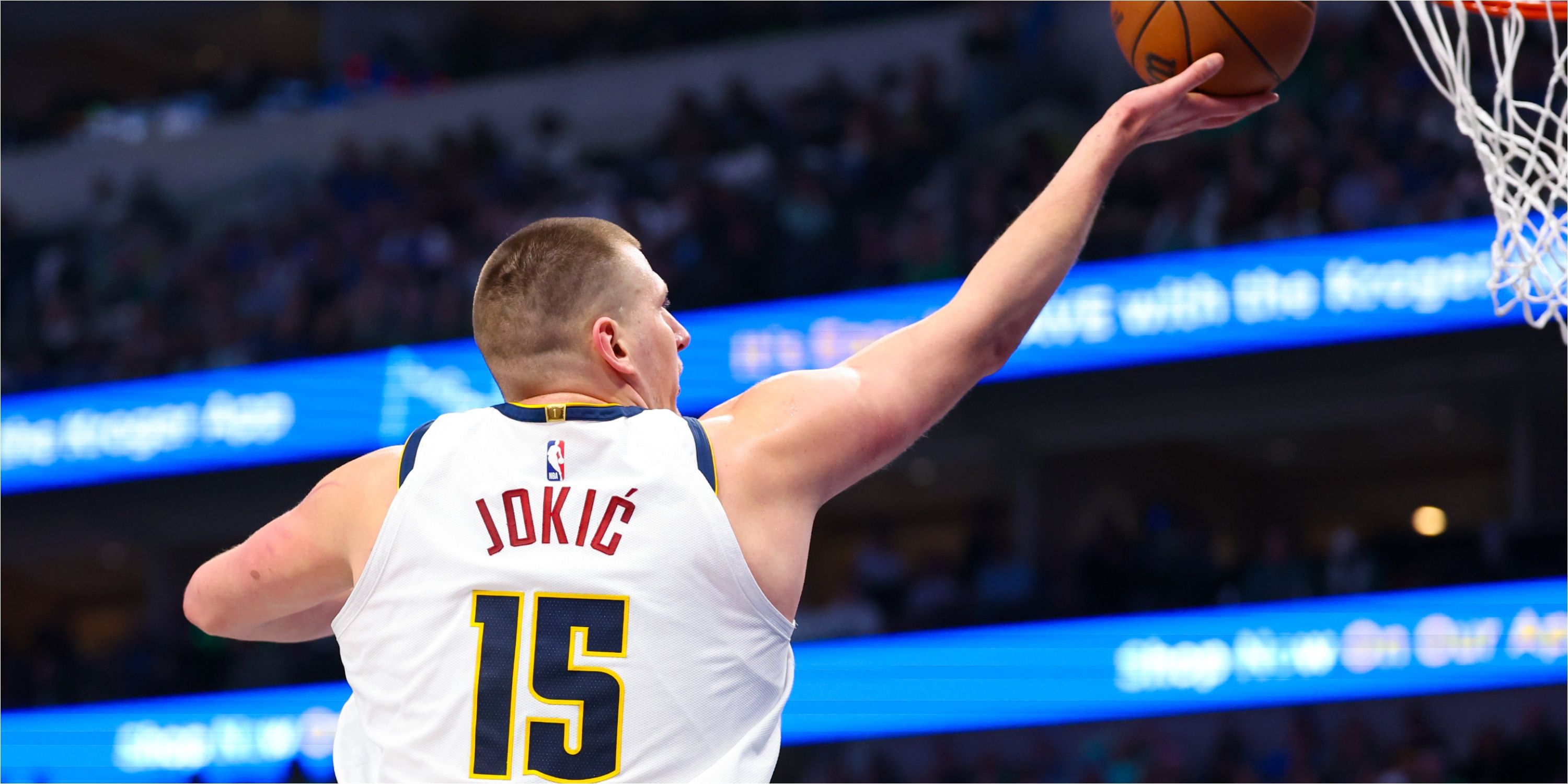 Denver Nuggets center Nikola Jokic makes layup