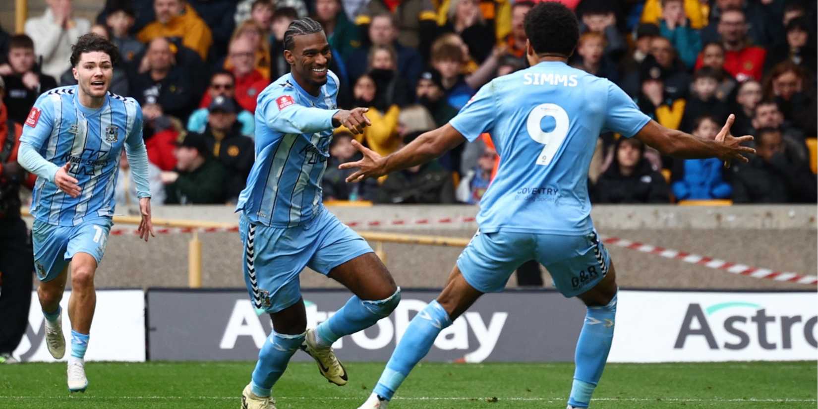 Coventry City's Haji Wright celebrates vs Wolves