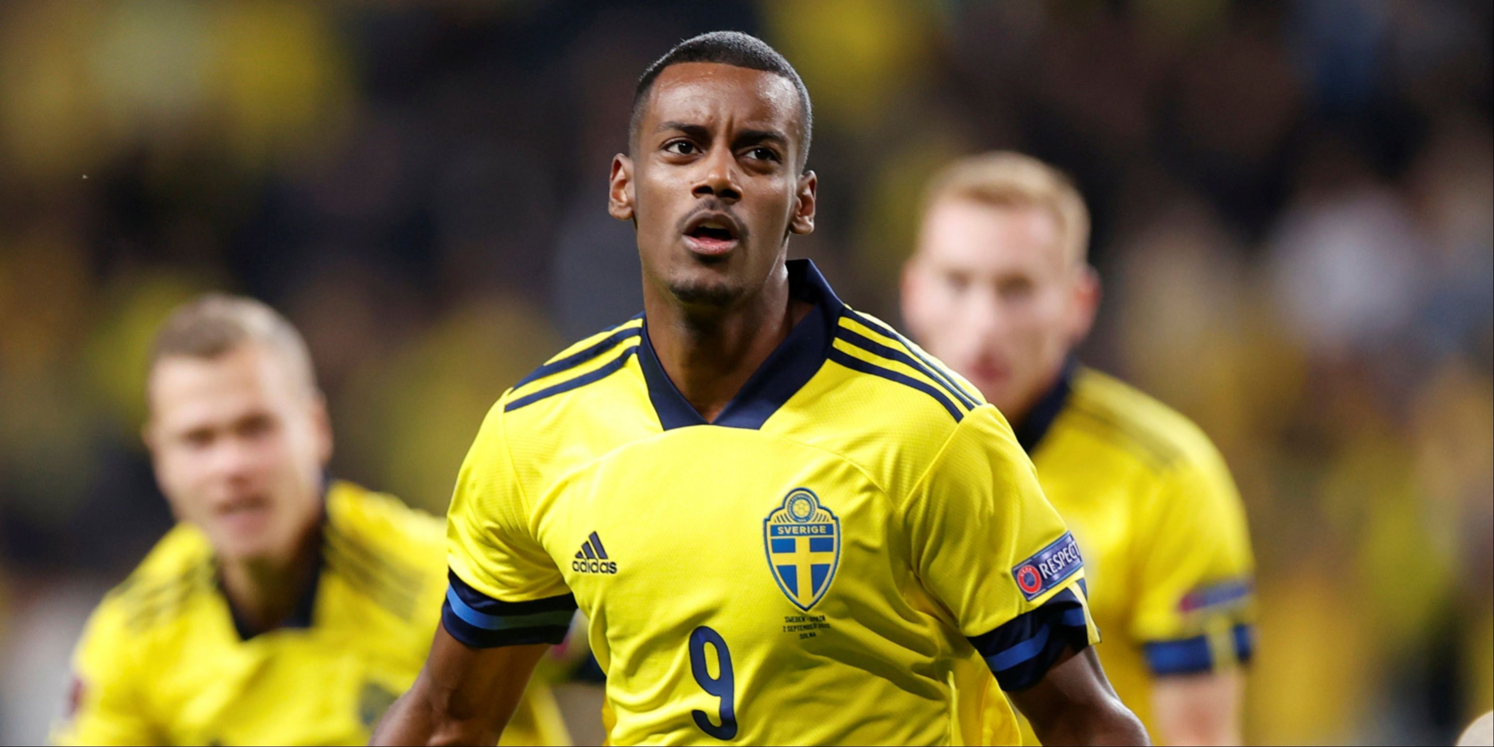 Alexander Isak celebrates for Sweden